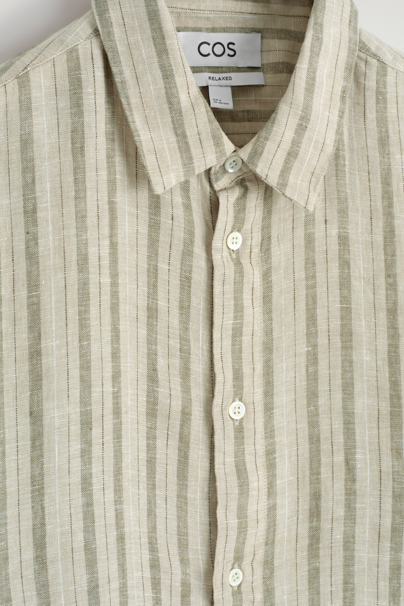 CAMISA DE LINO RELAXED FIT - BEIGE/RAYAS/BLANCO/AZUL MARINO/ALBARICOQUE / RAYAS/AZUL CLARO/TOPO/NEGRO - 5