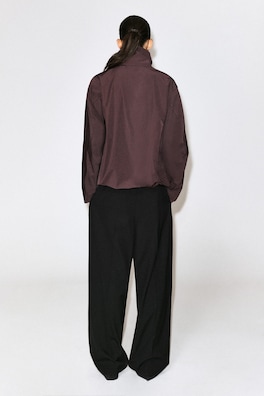 ZIP-UP BLOUSON SHIRT — BURGUNDY 5