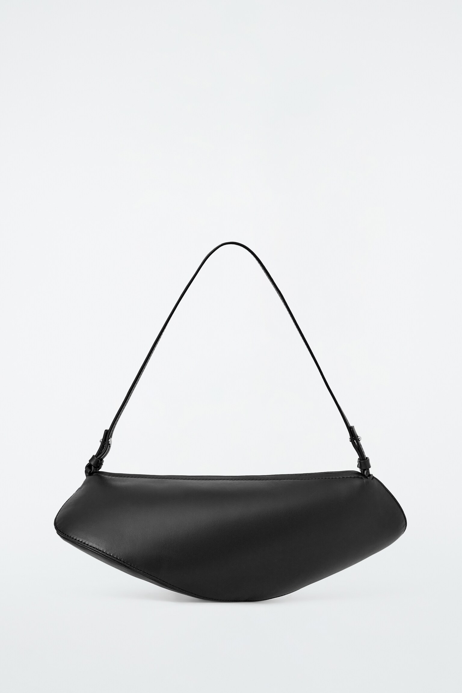 COVE CLUTCH BAG - LEATHER - BLACK/SILVER
