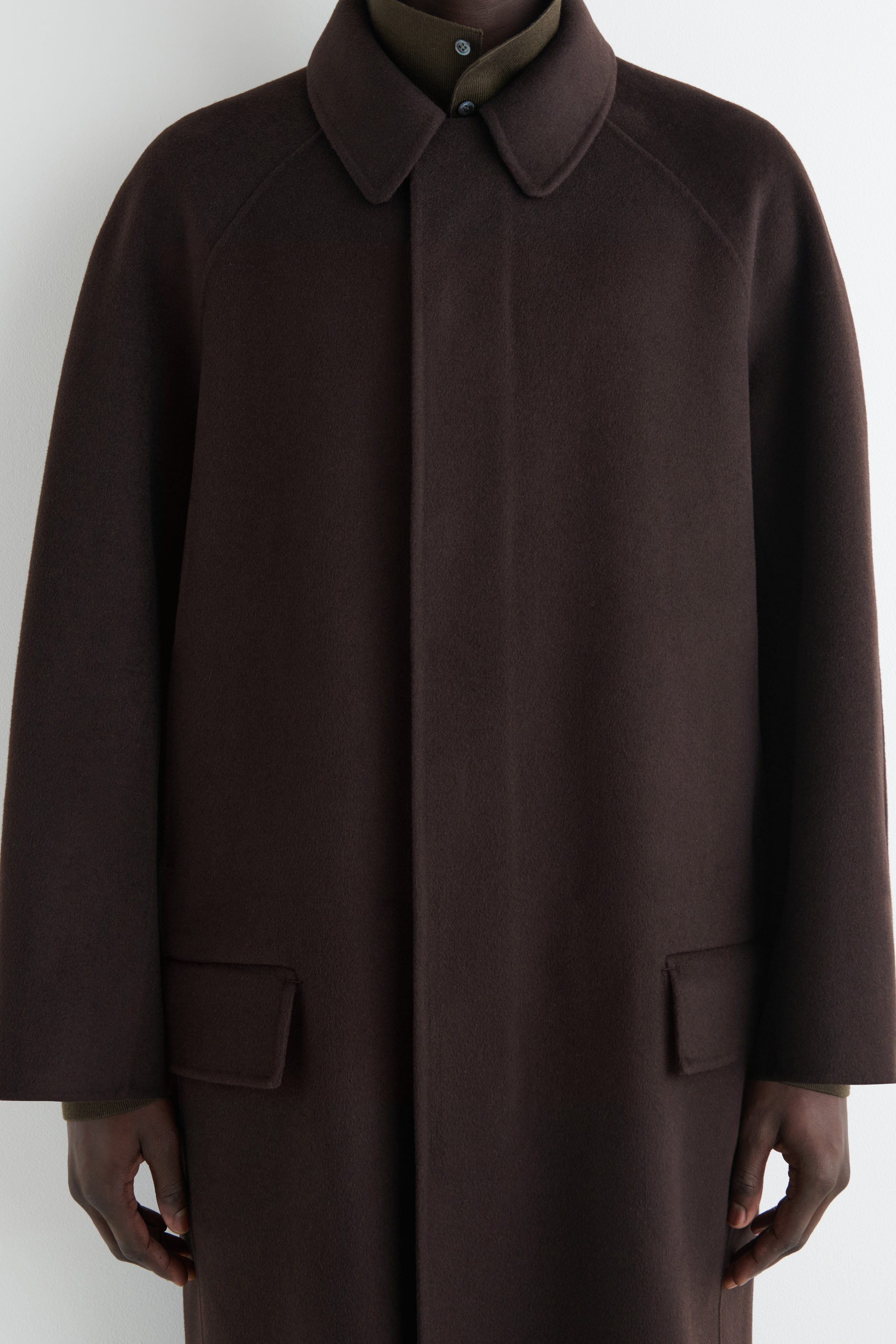 DOUBLE-FACED WOOL LONG CAR COAT - CHOCOLATE | COS US