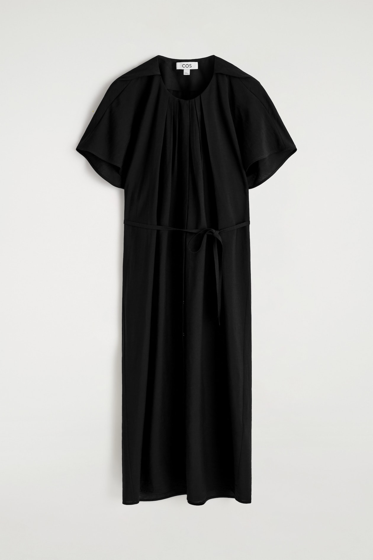 PLEATED BELTED MIDI DRESS - BLACK | COS US