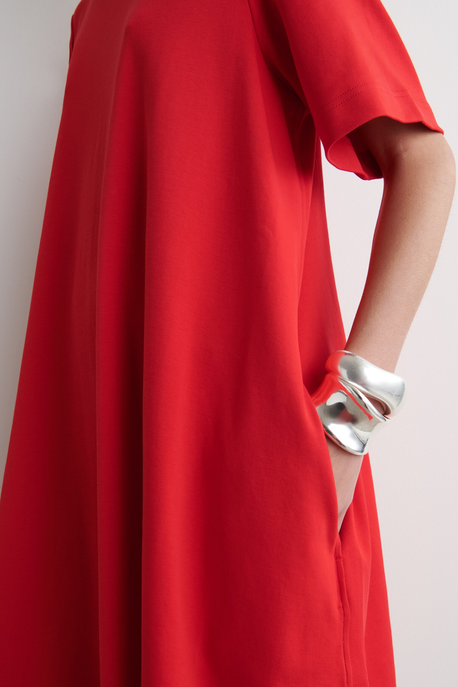 A-LINE MINI T-SHIRT DRESS - RED/BLACK/WHITE - 5