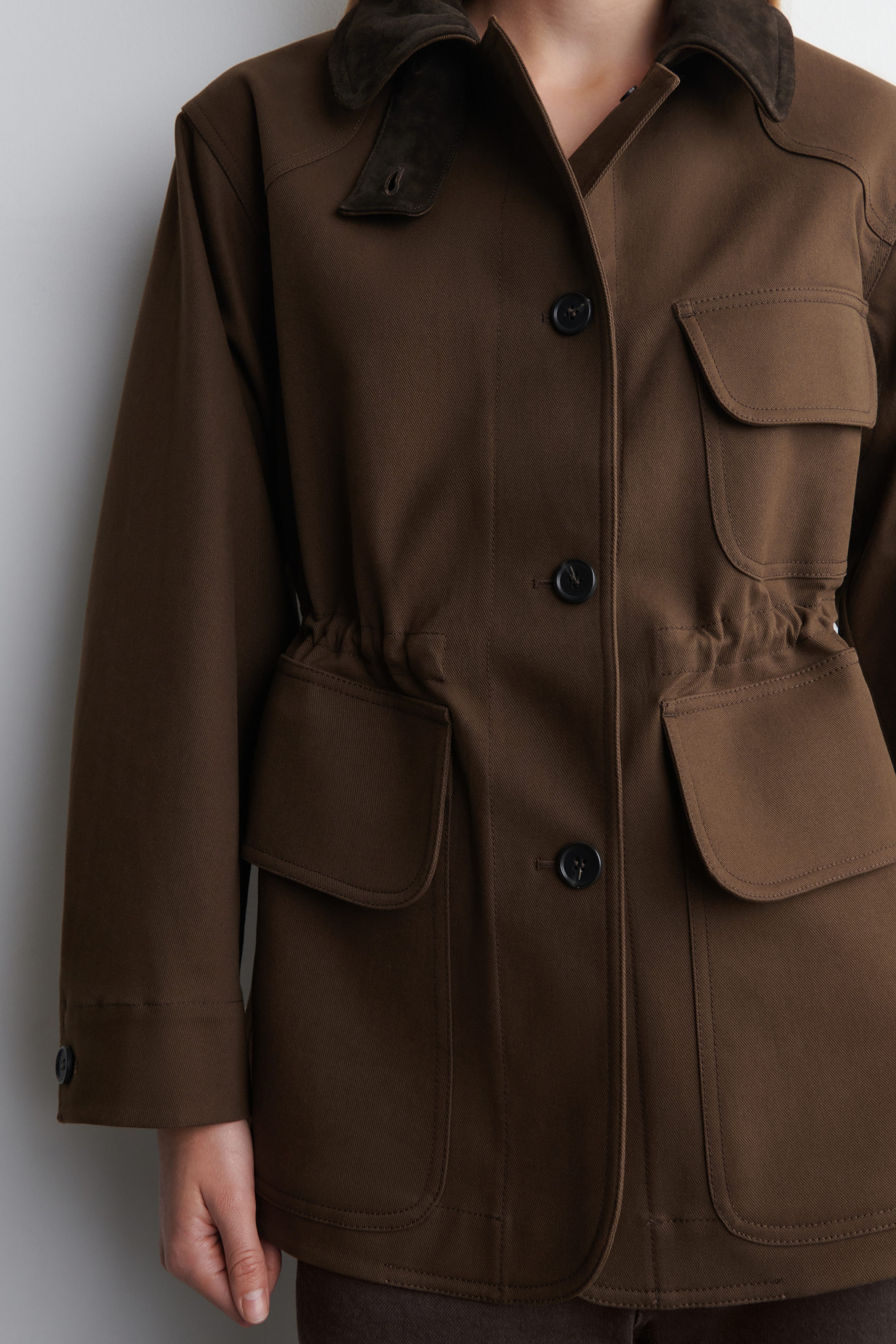 SUEDE-COLLAR FIELD JACKET