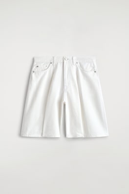 WIDE-LEG DENIM SHORTS — WHITE 8