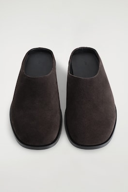 CLASSIC SUEDE MULES — DARK BROWN 1