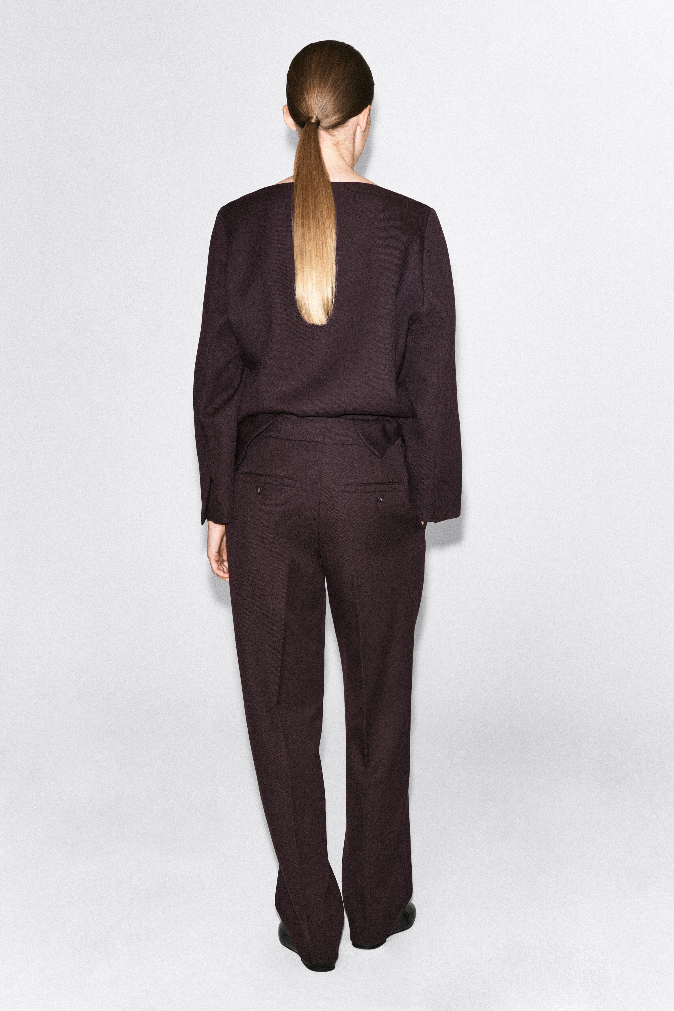 TAILORED WOOL STRAIGHT-LEG PANTS - thumbnail 5