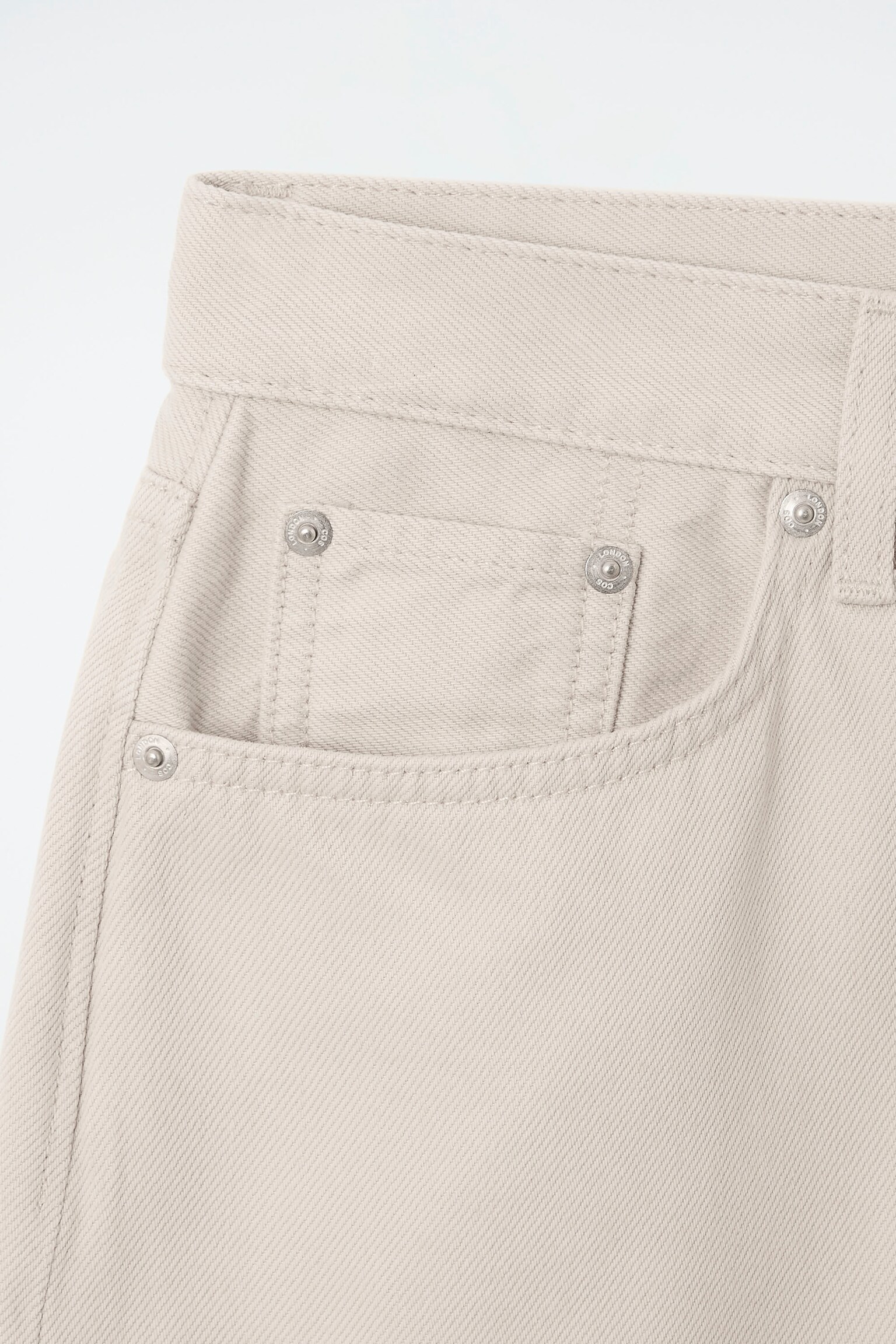 LONGLINE DENIM SHORTS - LIGHT BEIGE/CHALK/BLUE/LIGHT BLUE - 2