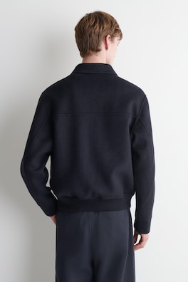DOUBLE-FACED WOOL-BLEND BOMBER JACKET — NAVY 4