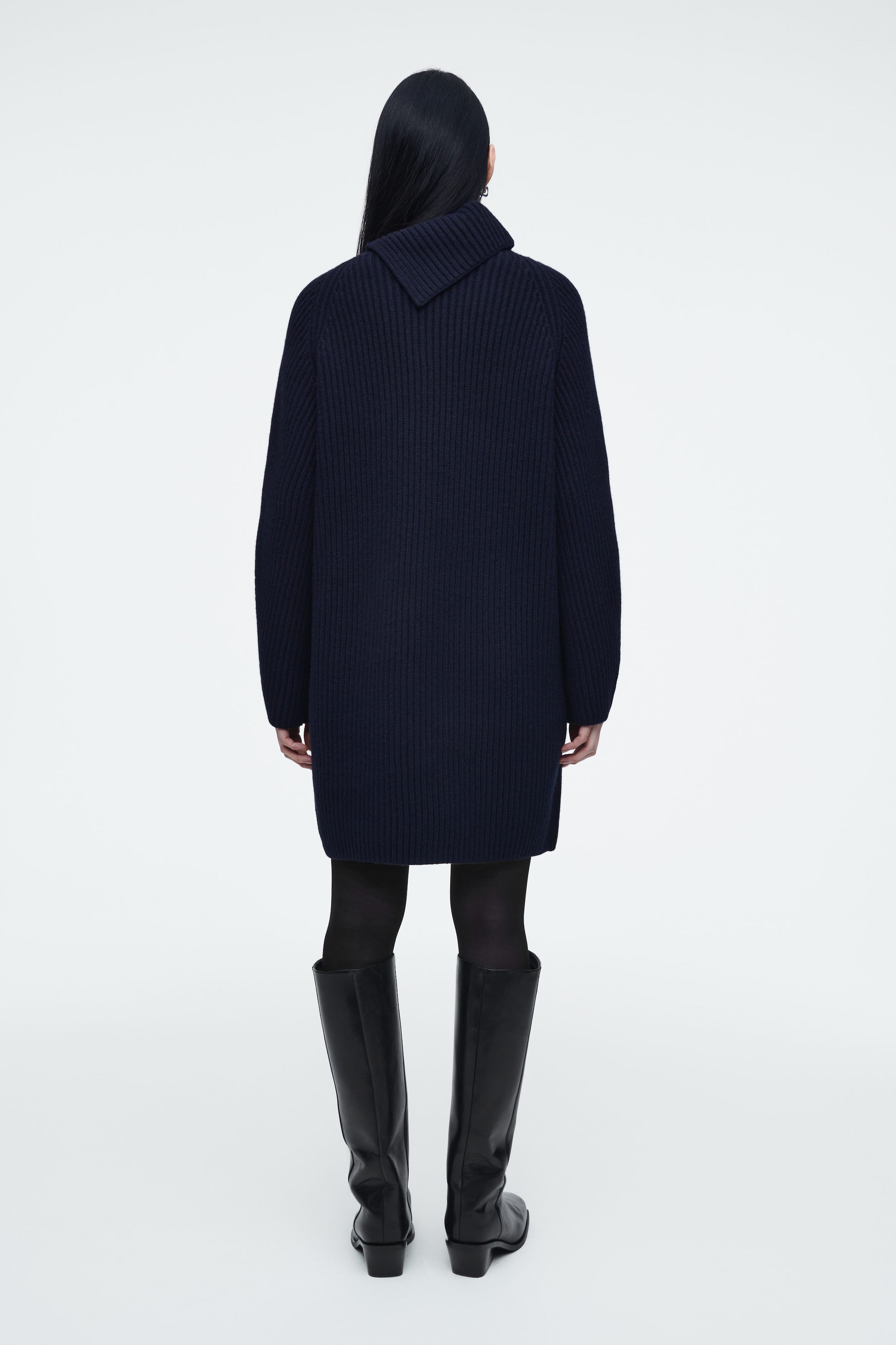 WRAP-COLLAR WOOL DRESS