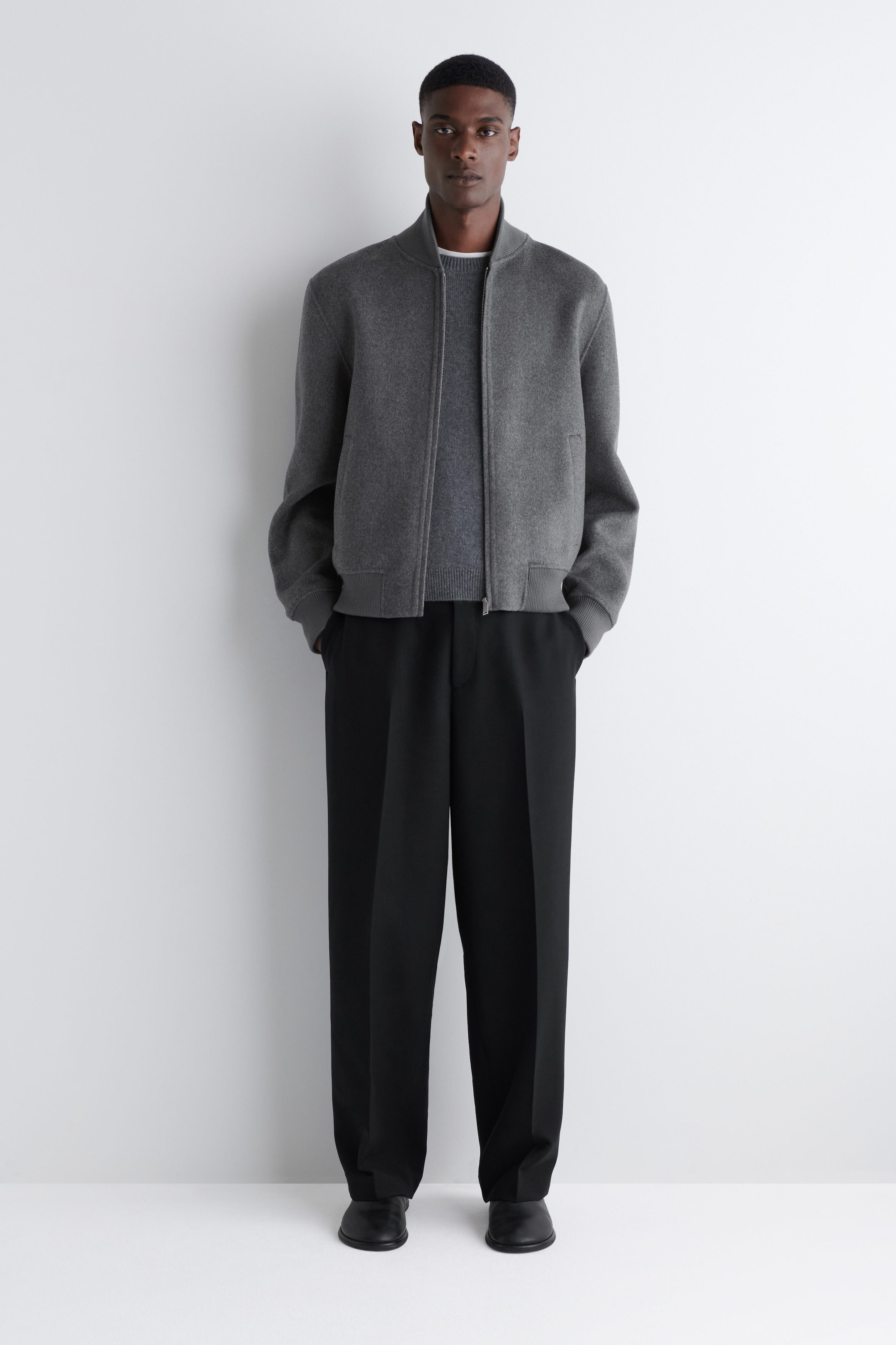 SPLIT WOOL BOMBER JACKET