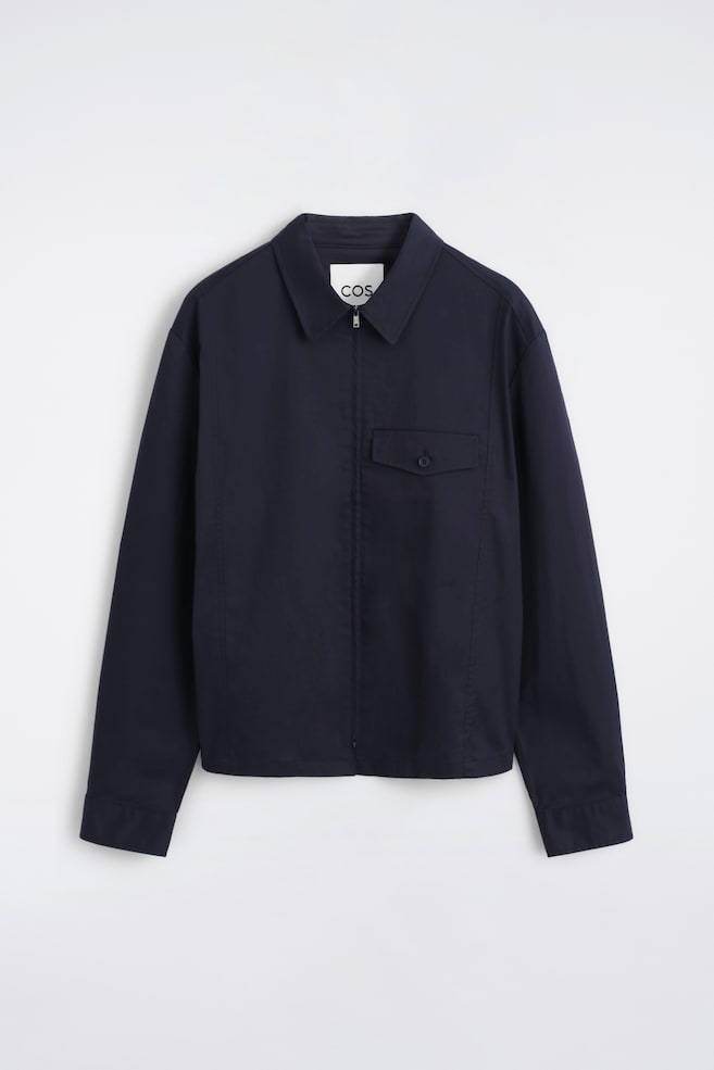 HEMDJACKE AUS BAUMWOLLE MIT REISSVERSCHLUSS - NAVYBLAU/BEIGE/KARIERT - 1