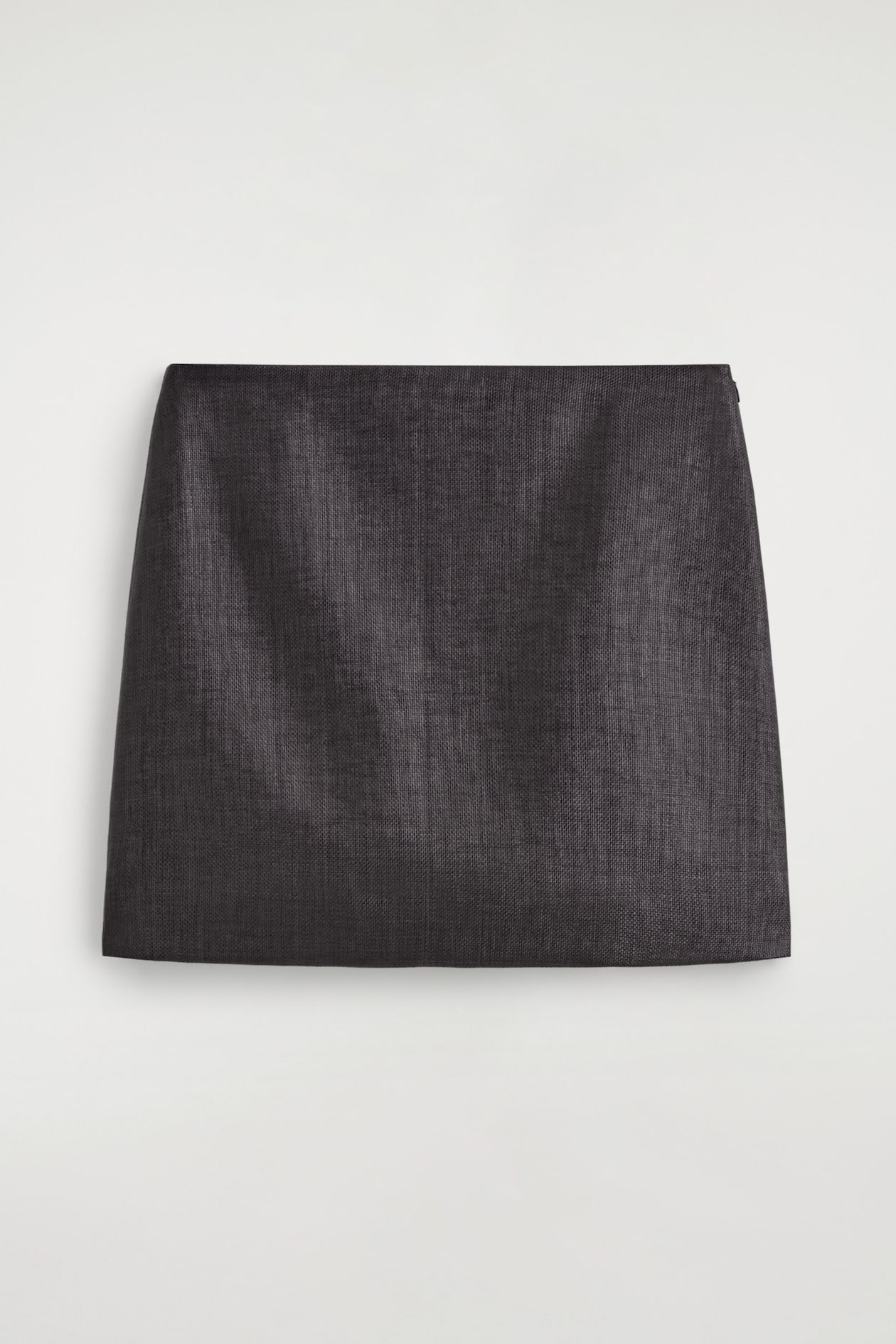 TEXTURED MINI SKIRT — DARK GREY