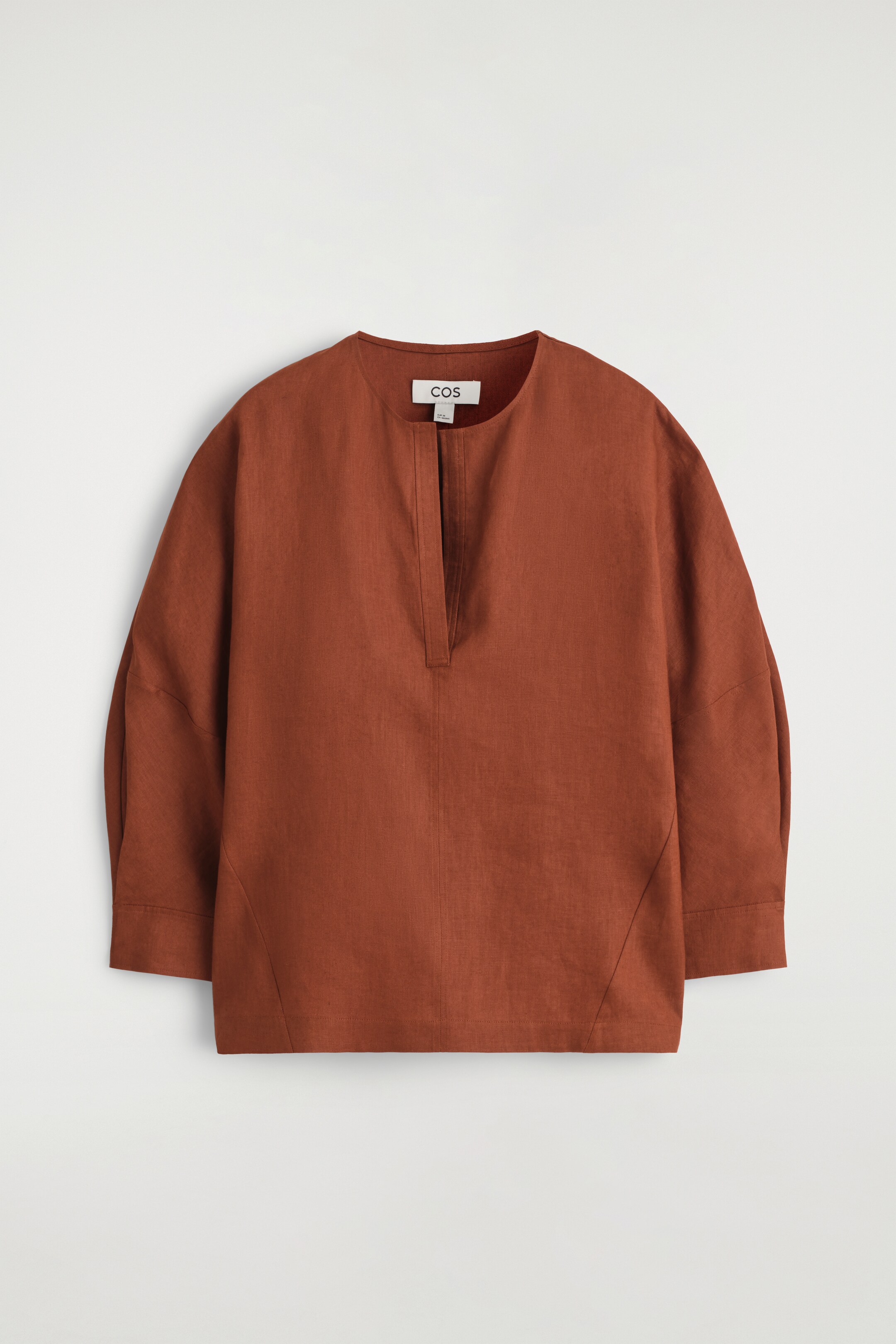 Agrandir l'image: BLOUSE VOLUMINEUSE EN LIN - ROUGE ROUILLE - FEMME | H&M BE 6