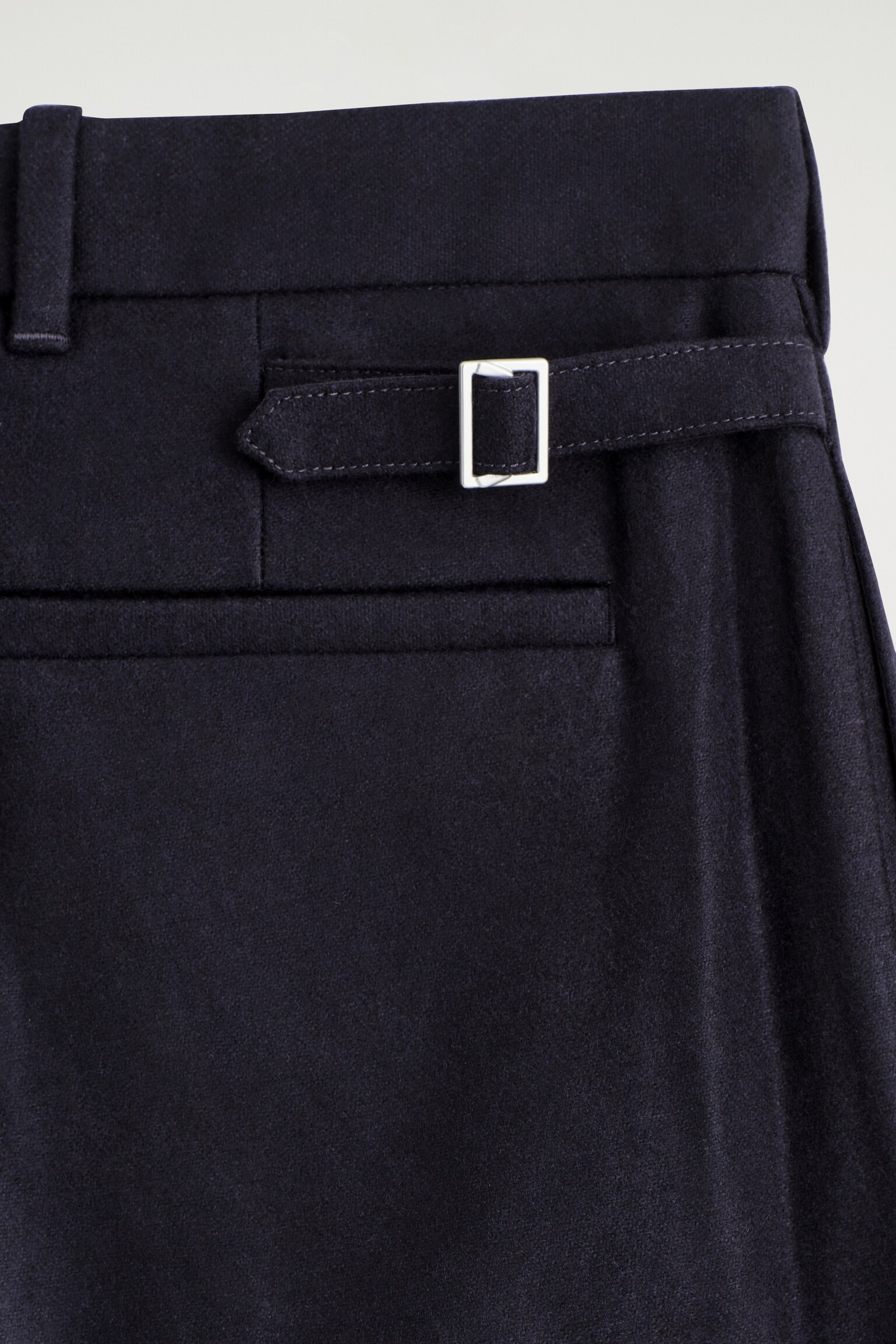 PANTALON DROIT DÉCONTRACTÉ EN LAINE - BLEU MARINE/GRÈGE - 5