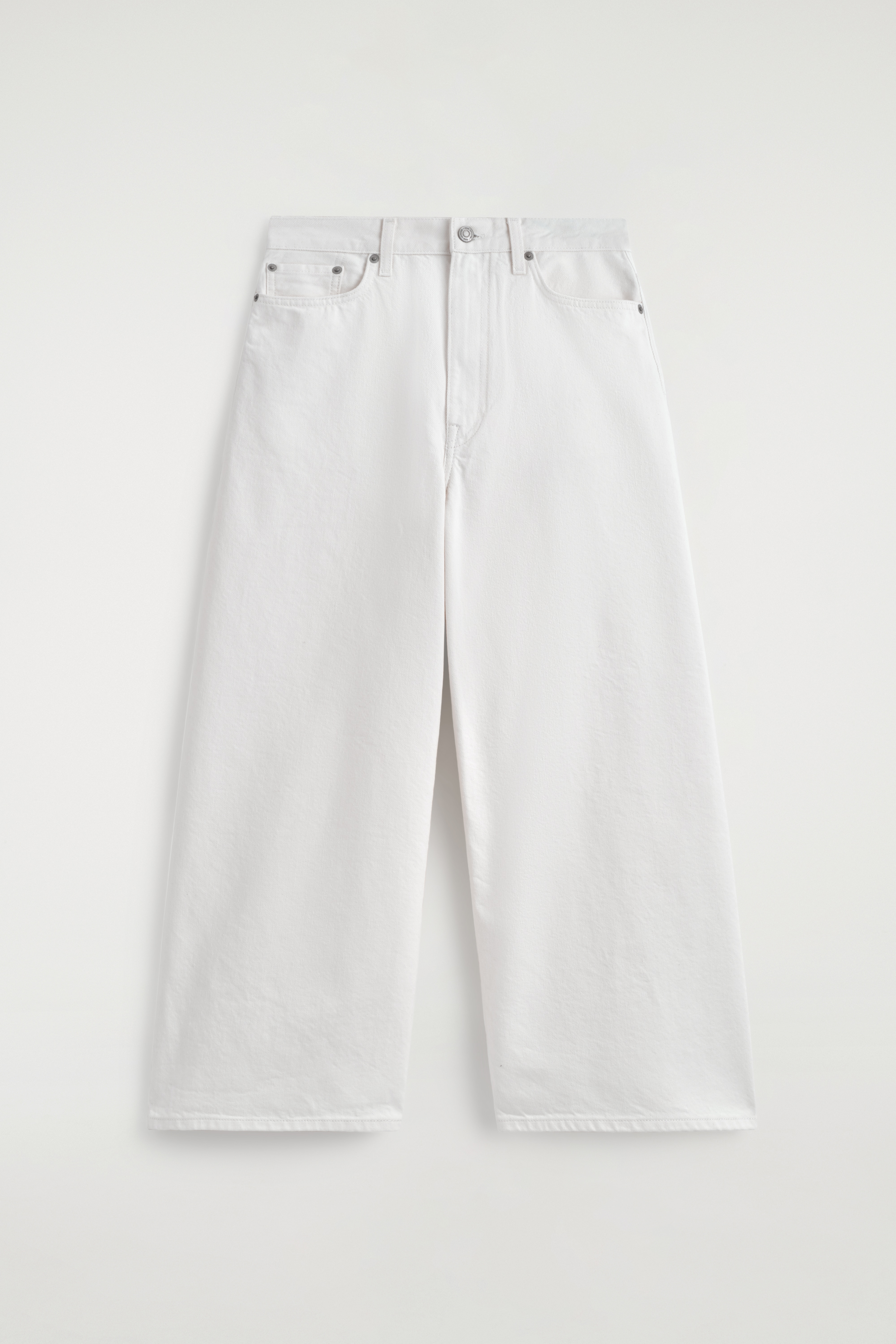 PANTALONI CULOTTE DIN DENIM - ALB/ALBASTRU