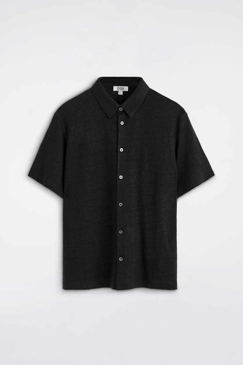 Linen-Jersey Short-Sleeved Shirt