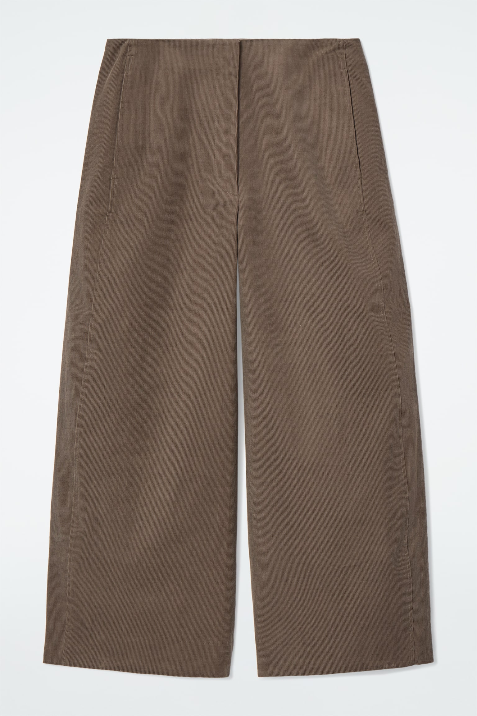 PANTALONI BARREL IN VELLUTO A COSTE - MARRONE