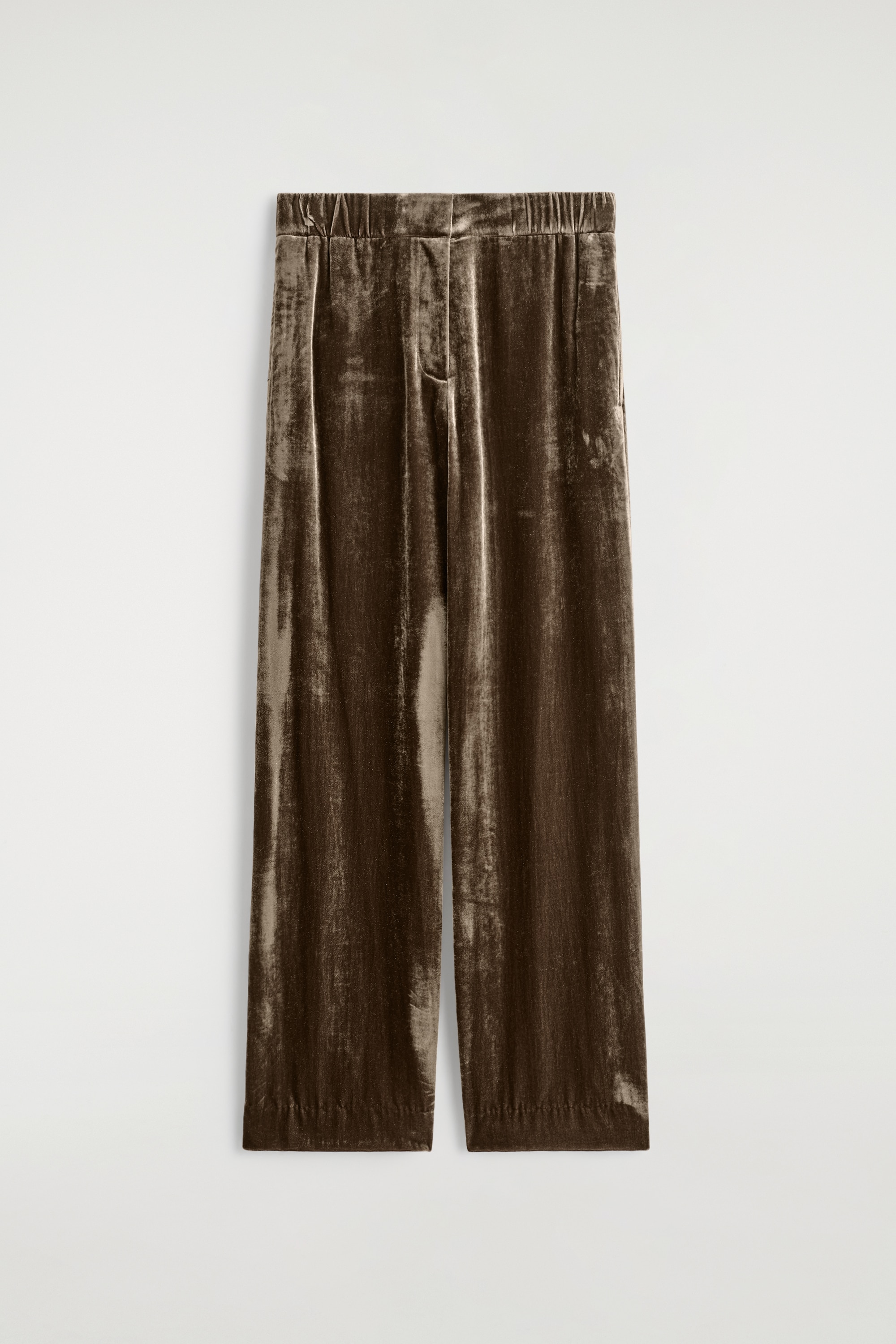 PANTALONI A GAMBA DRITTA IN VELLUTO - MARRONE/NERO