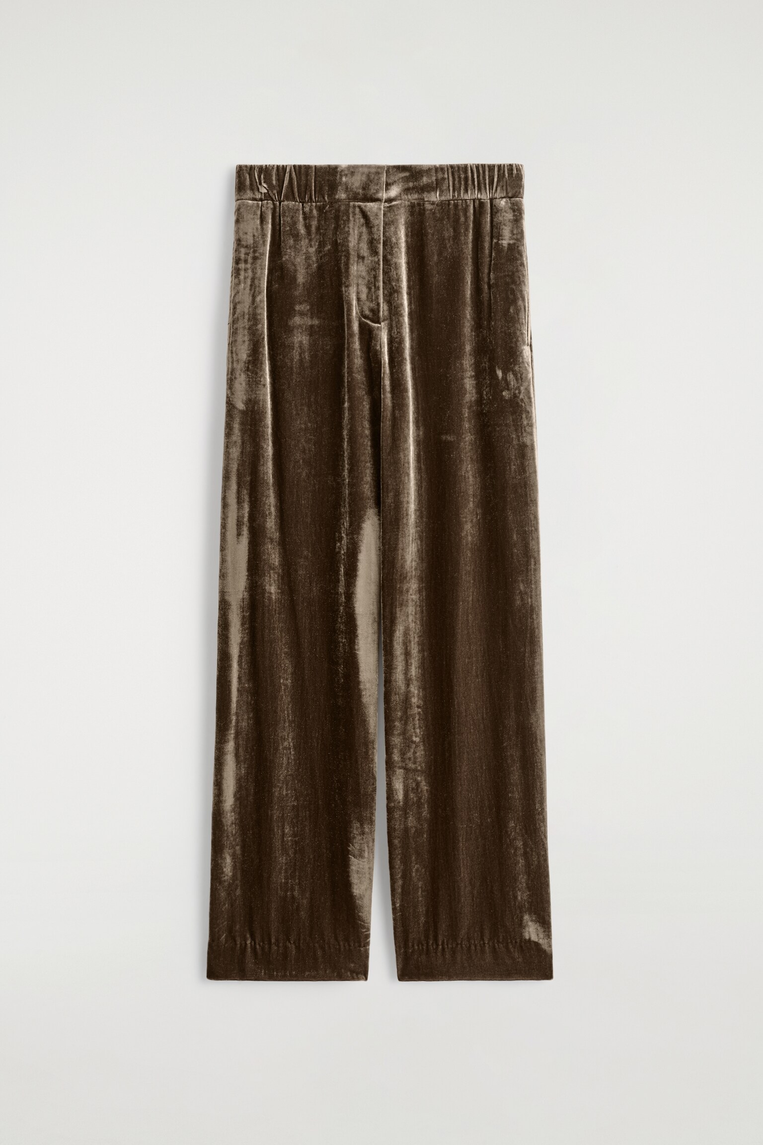 PANTALON DROIT ÉLASTIQUE EN VELOURS - BRUN/NOIR - 2