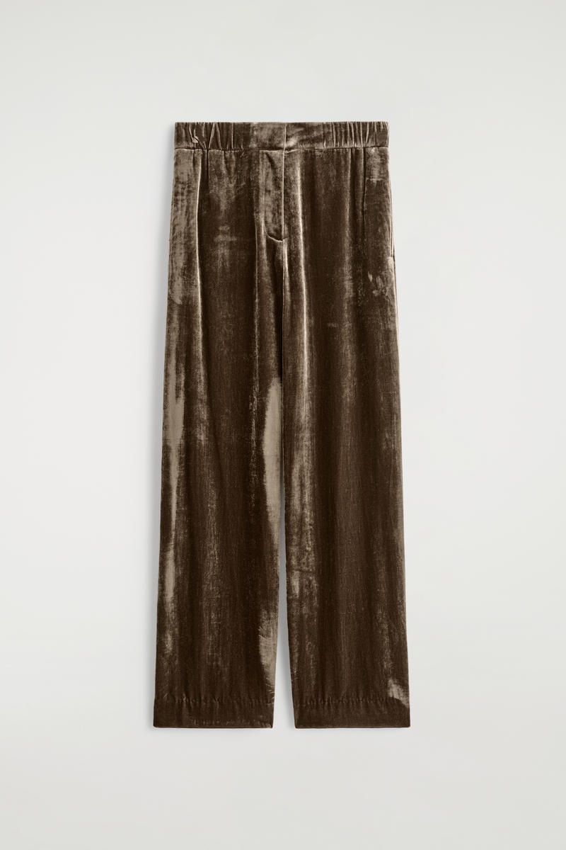 Cos Pantaloni A Gamba Dritta In Velluto In Brown