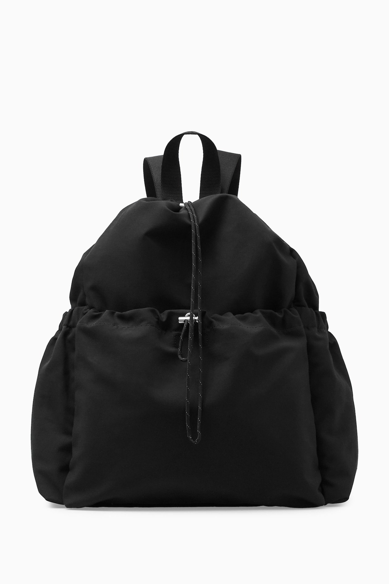 COS‎ black leather unstructured drawstring backpack bag COS Unstructured Leather Backpack - Black Backpacks  main image 4