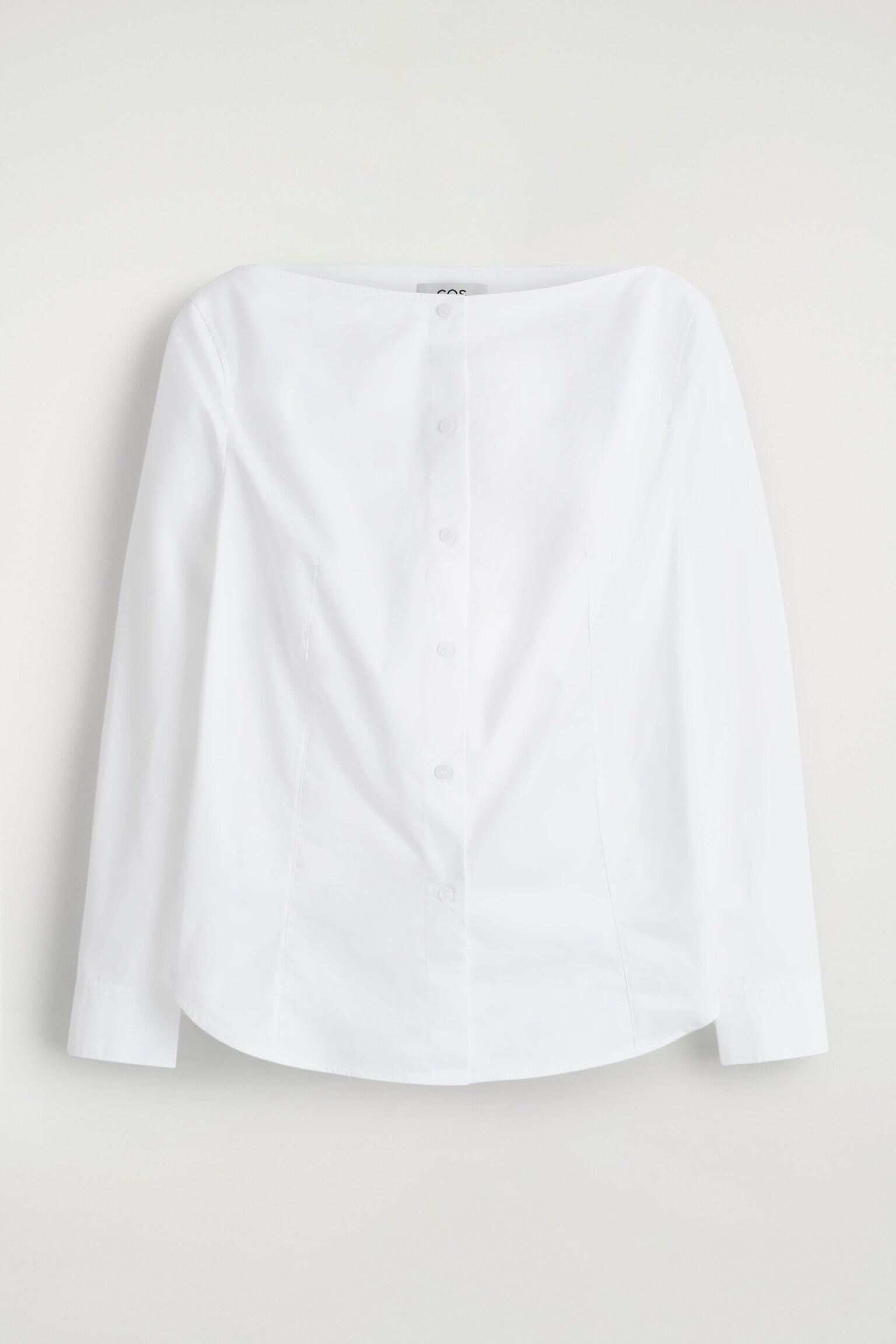 CAMISA DE ALGODÓN CON CUELLO BARCO - BLANCO - 2