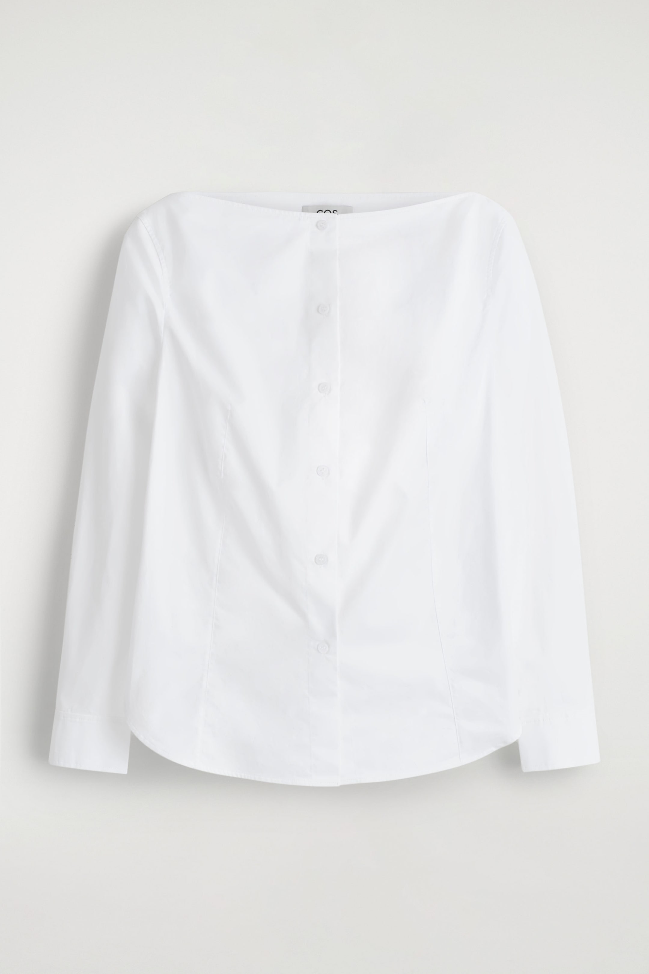 BOAT-NECK COTTON SHIRT