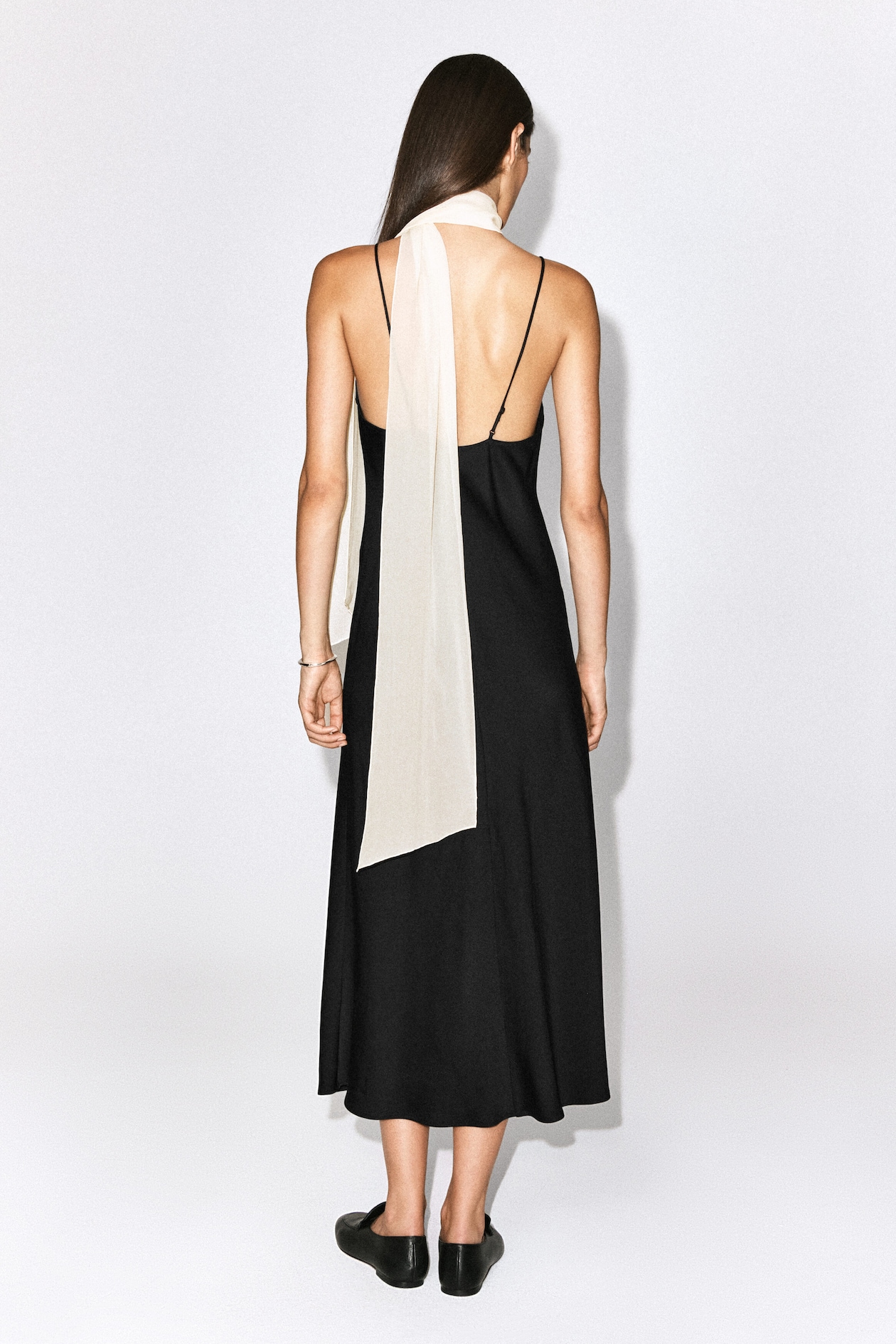 SLIM SHEER SILK SCARF — IVORY