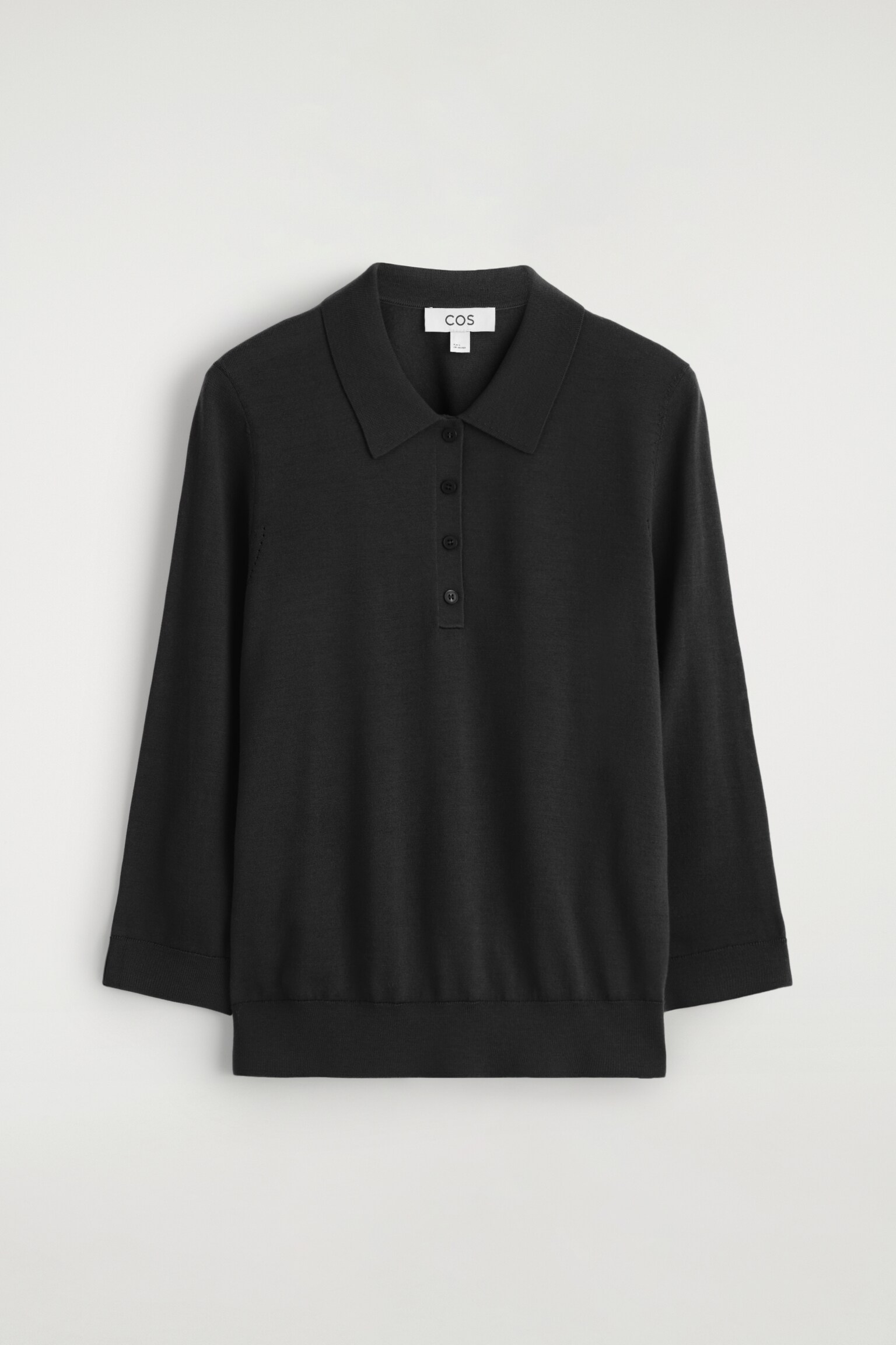 PULL POLO EN LAINE MÉRINOS - NOIR/ROUILLE/GRIS CHINÉ - 2