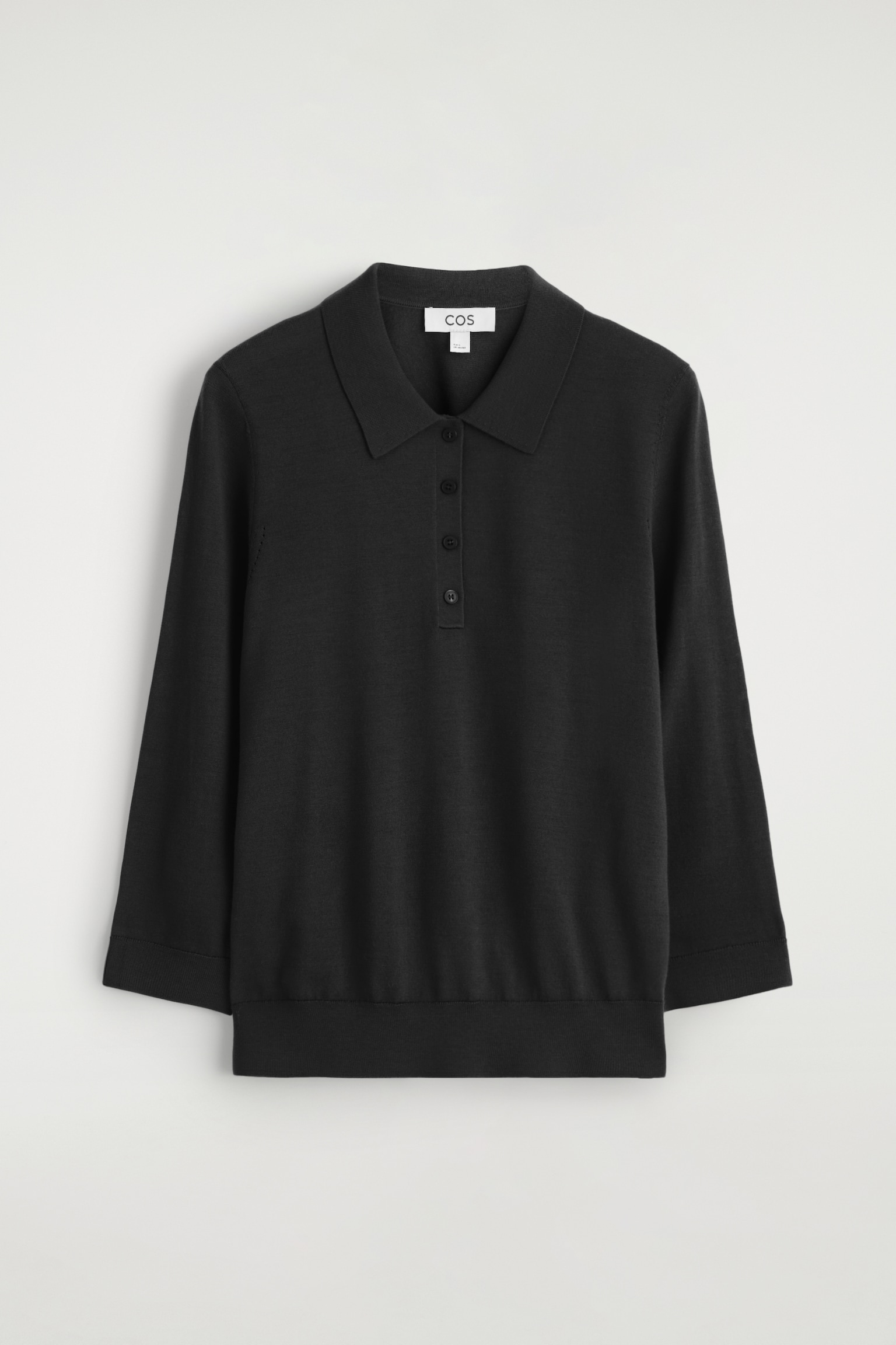 MERINO WOOL POLO JUMPER - BLACK/RUST/GREY MÉLANGE - 2