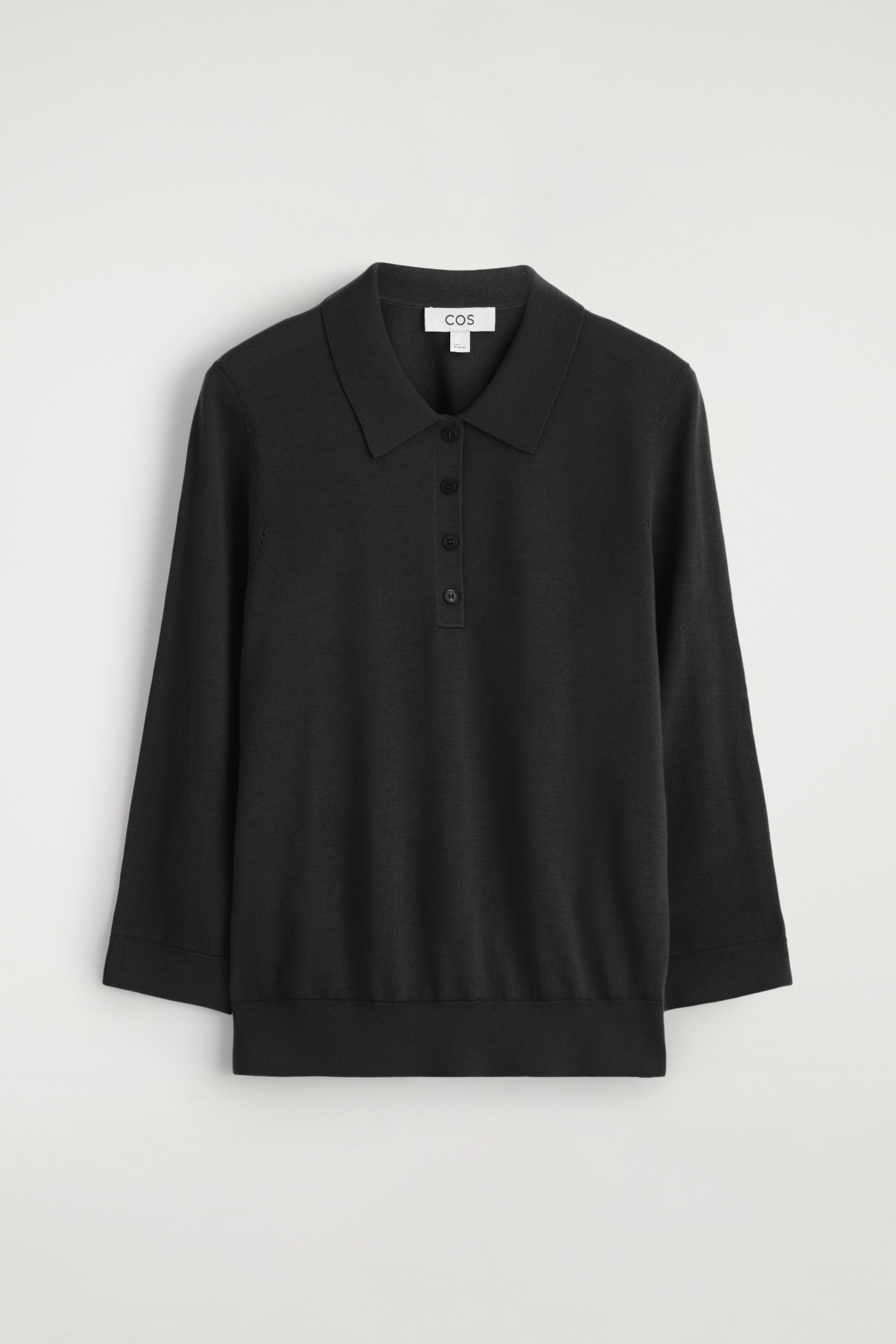 Ingrandisci l'immagine: MERINO WOOL POLO JUMPER - BLACK - DONNA | H&M CH 7