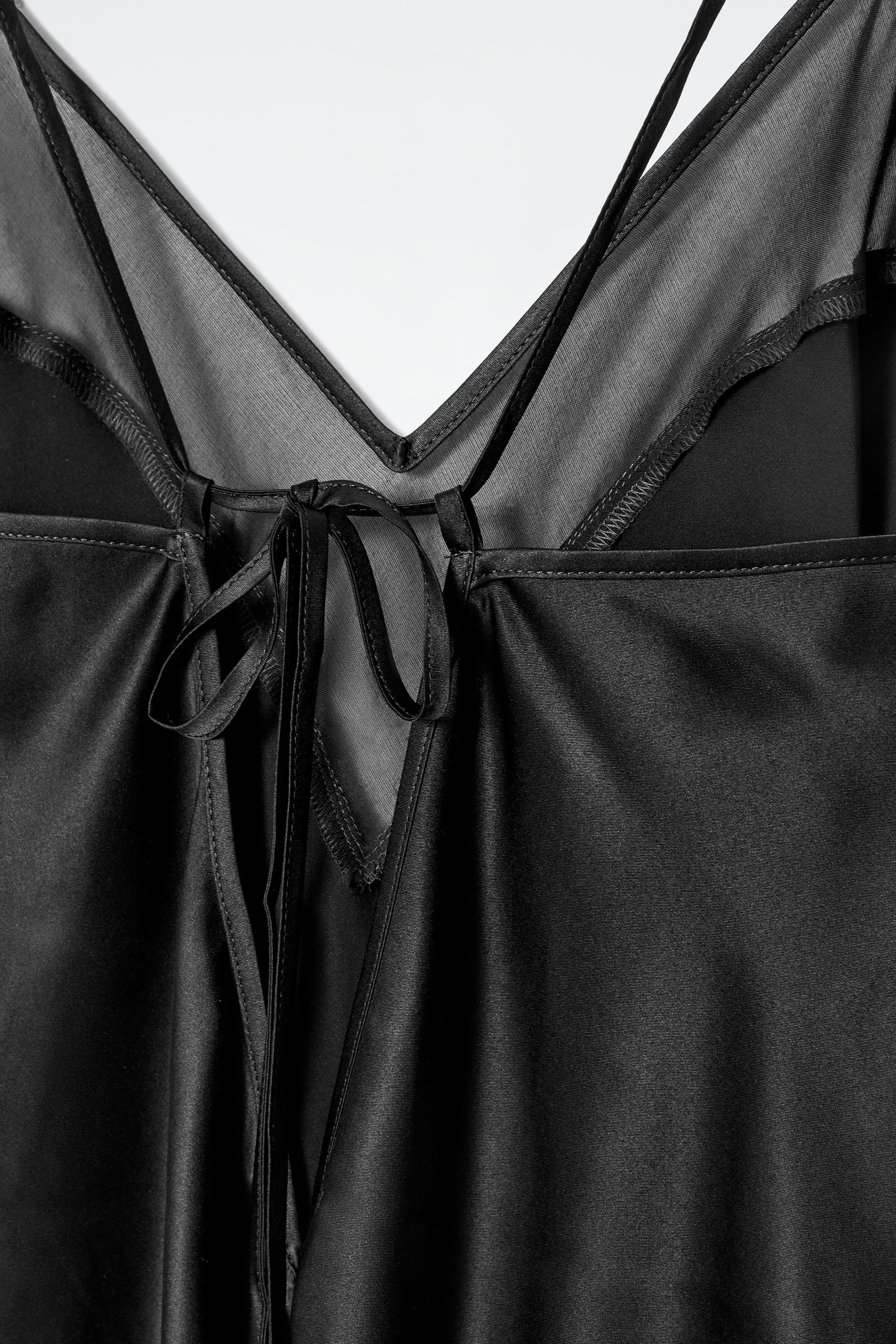 View larger image: SHEER-PANEL SILK SLIP DRESS - BLACK - Ladies | H&M GB 4