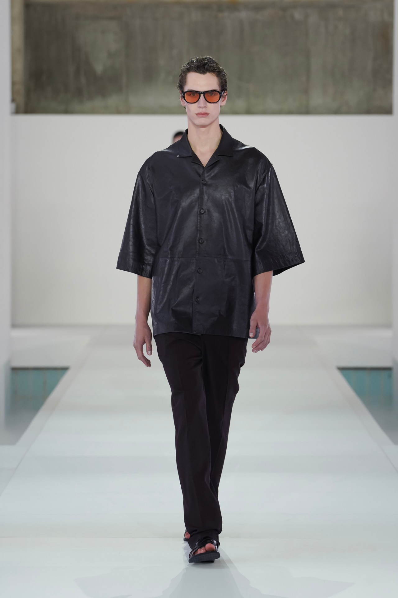 TEXTURED LEATHER SHIRT - BITTER CHOCOLATE | COS CA