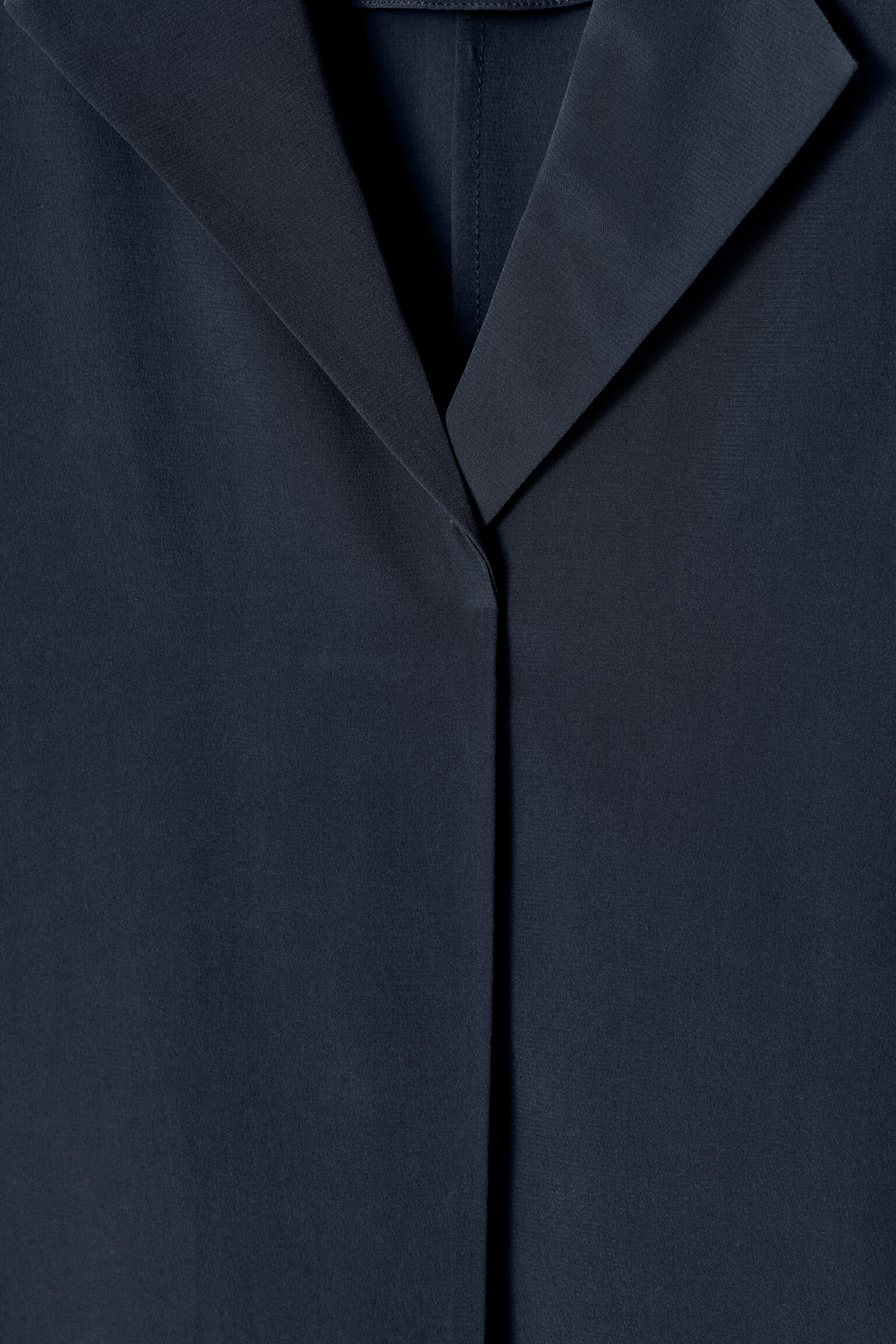 CHEMISE À COL CUBAIN EN SOIE - BLEU MARINE - 7
