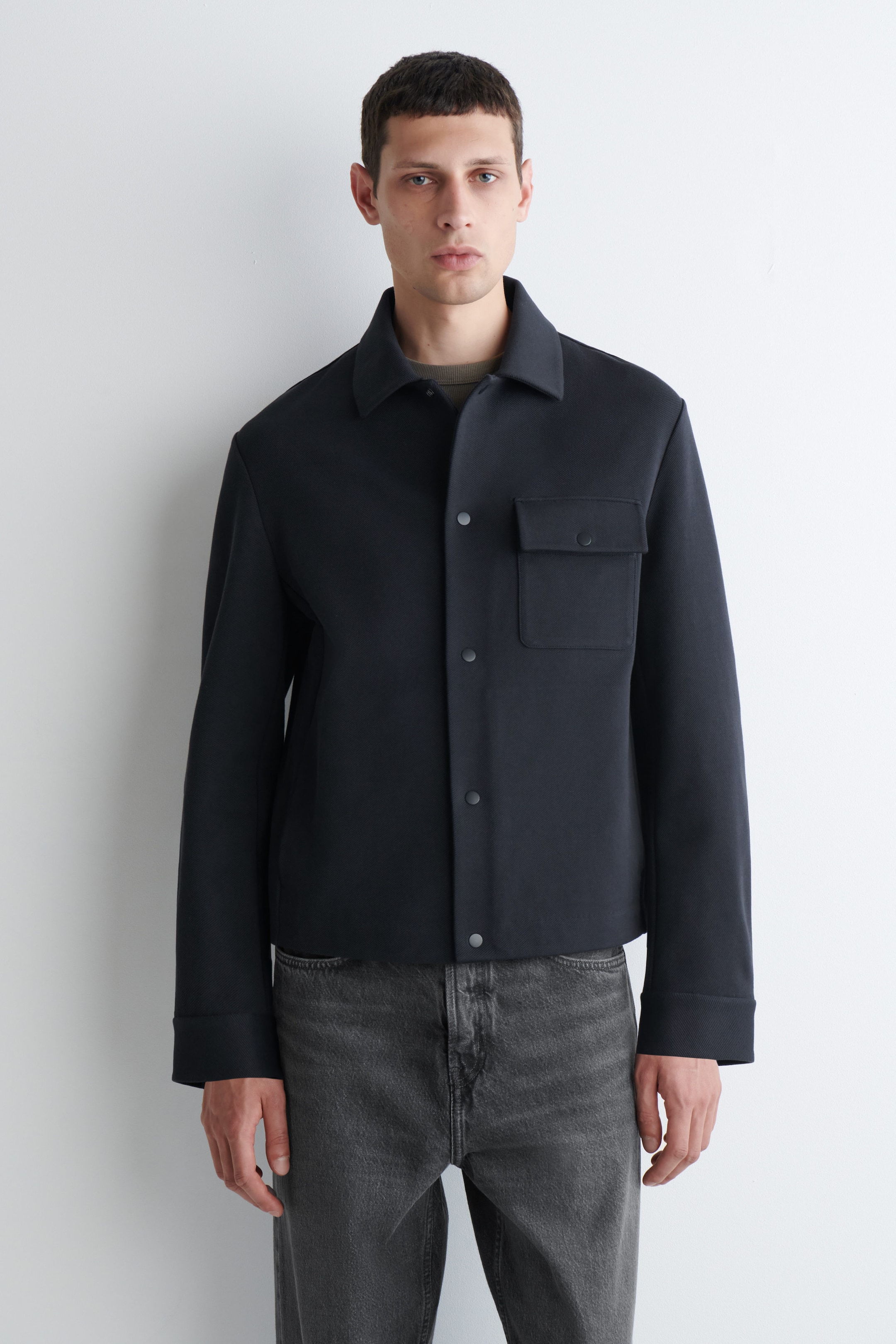JERSEY-TWILL SHIRT JACKET