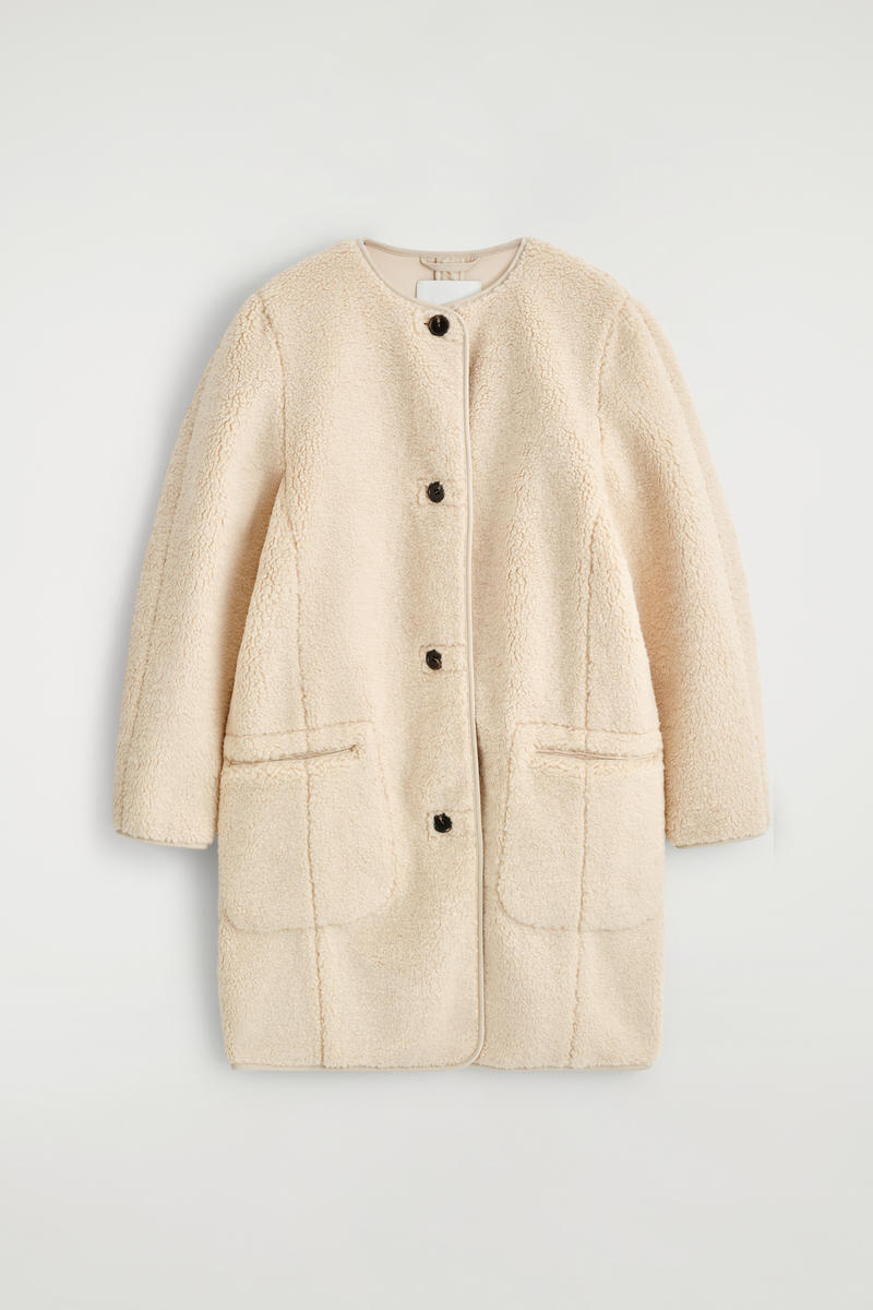 Cos Longline Teddy Jacket In Multi