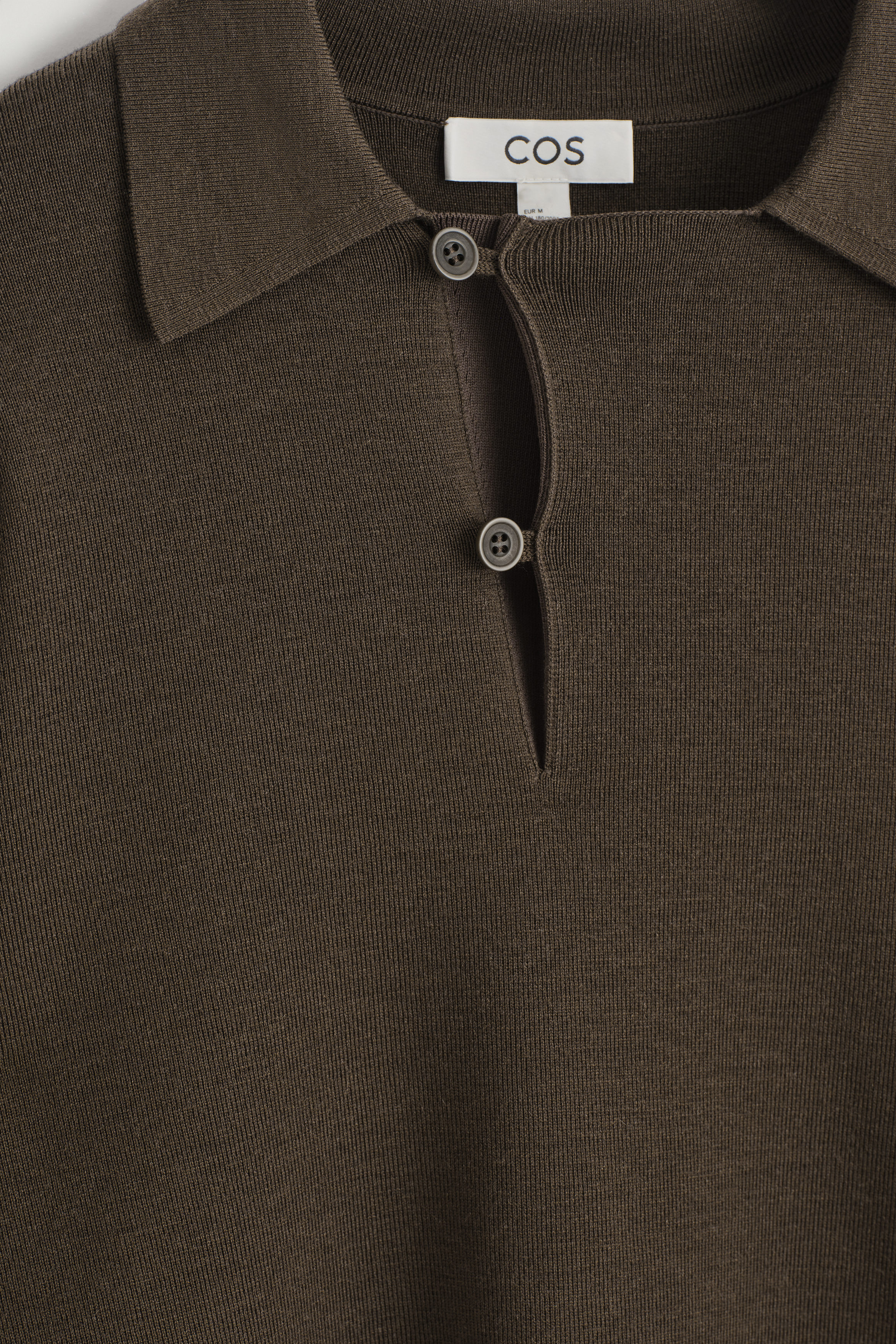 WOOL POLO SWEATER - DARK BROWN | COS US