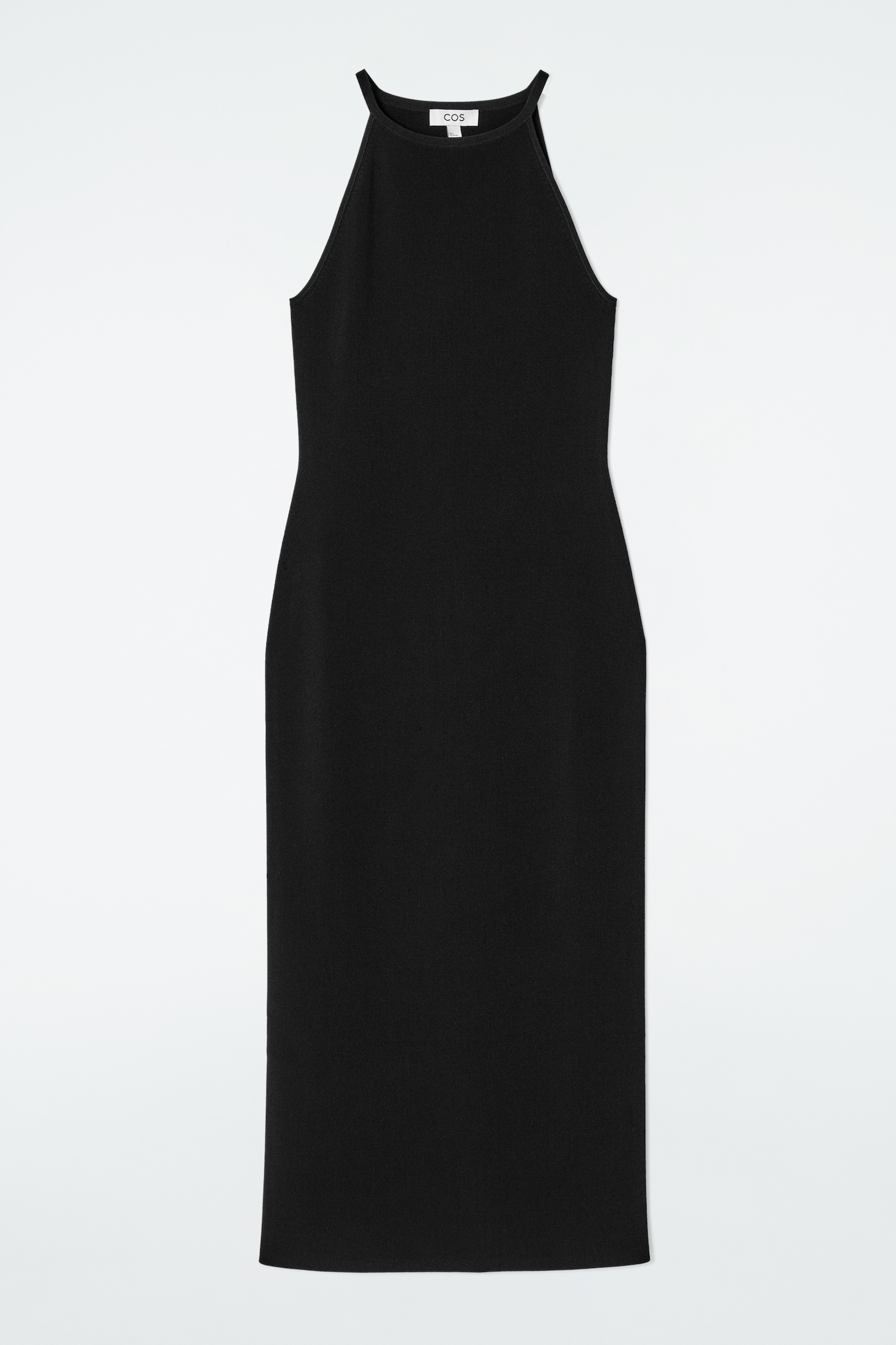 VESTIDO MIDI DE PUNTO CONTORNEADO - NEGRO - 2