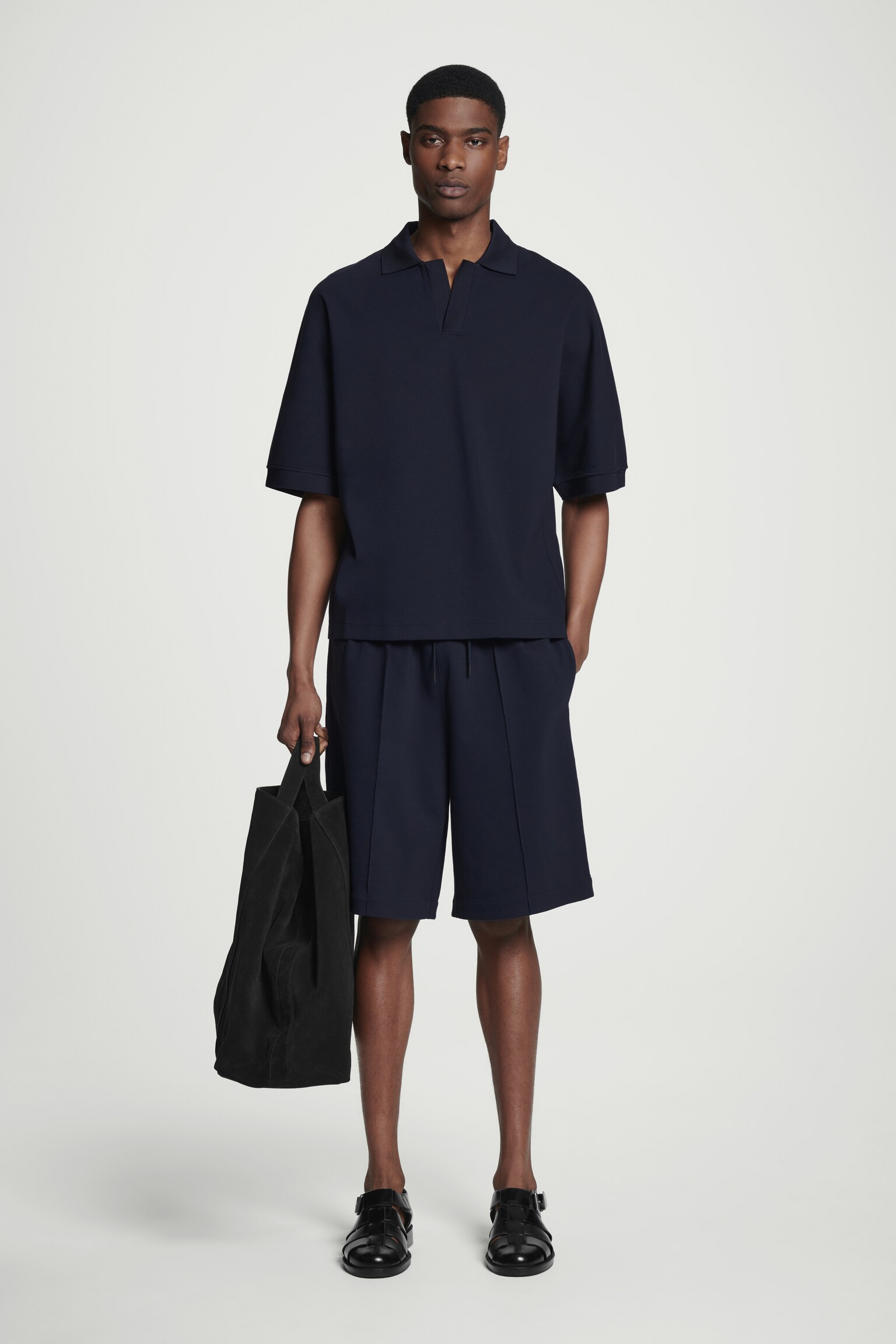 JOGGINGSHORTS AUS MERZERISIERTEM JERSEY - NAVYBLAU - 1