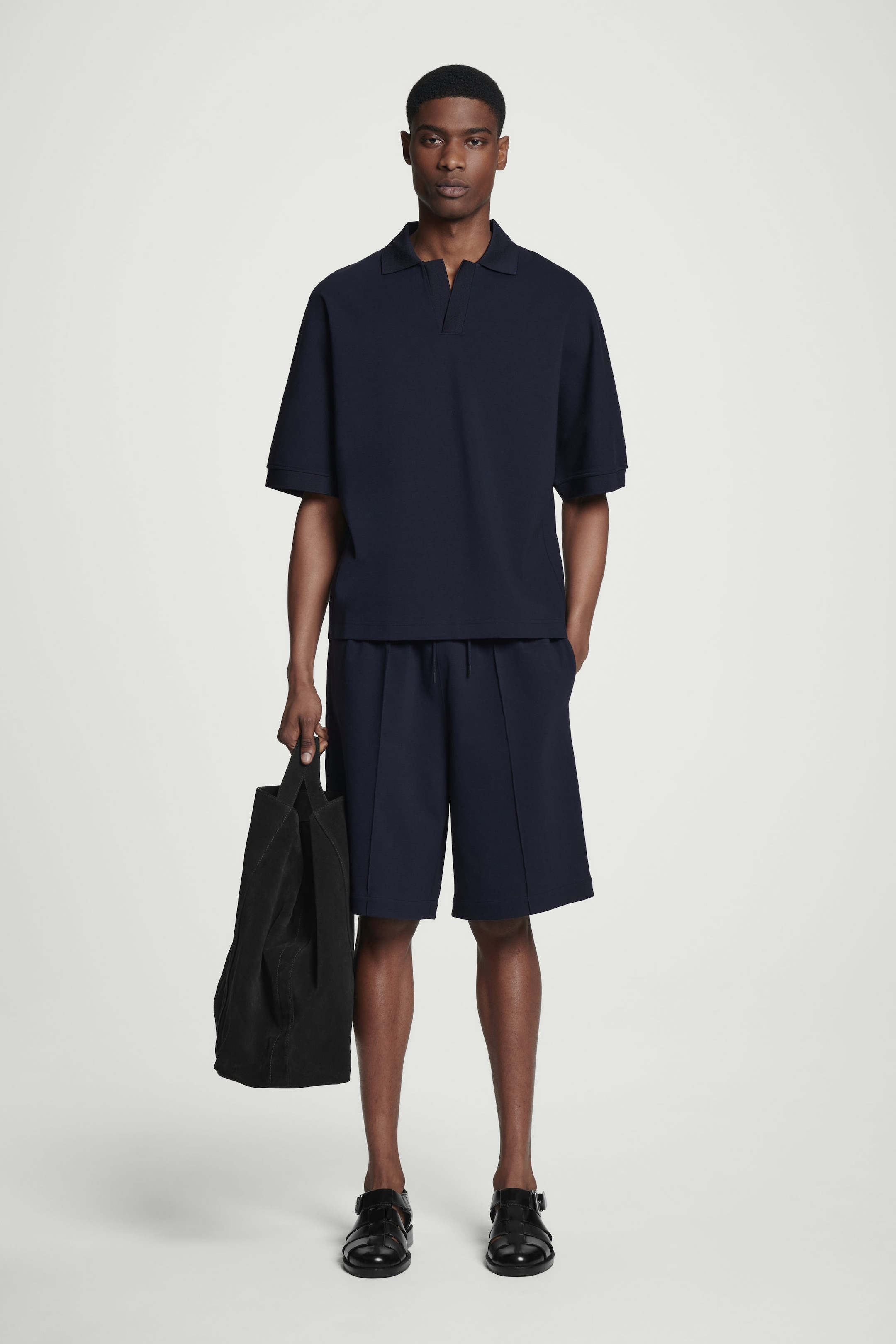 MERCERISED-JERSEY TRACK SHORTS