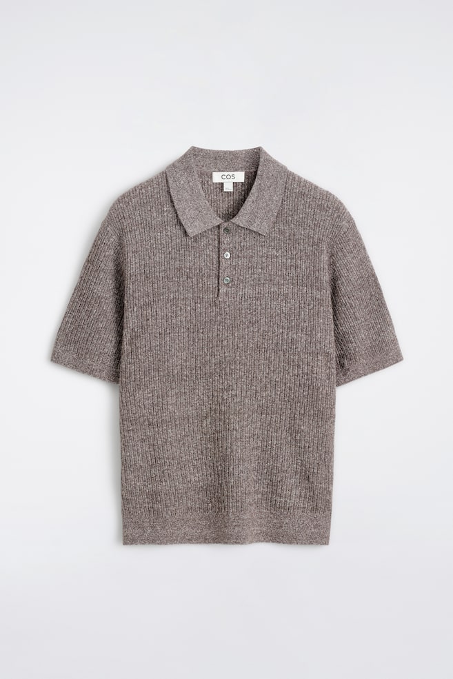 POLO IN CASHMERE E LINO - MARRONE MÉLANGE - 1