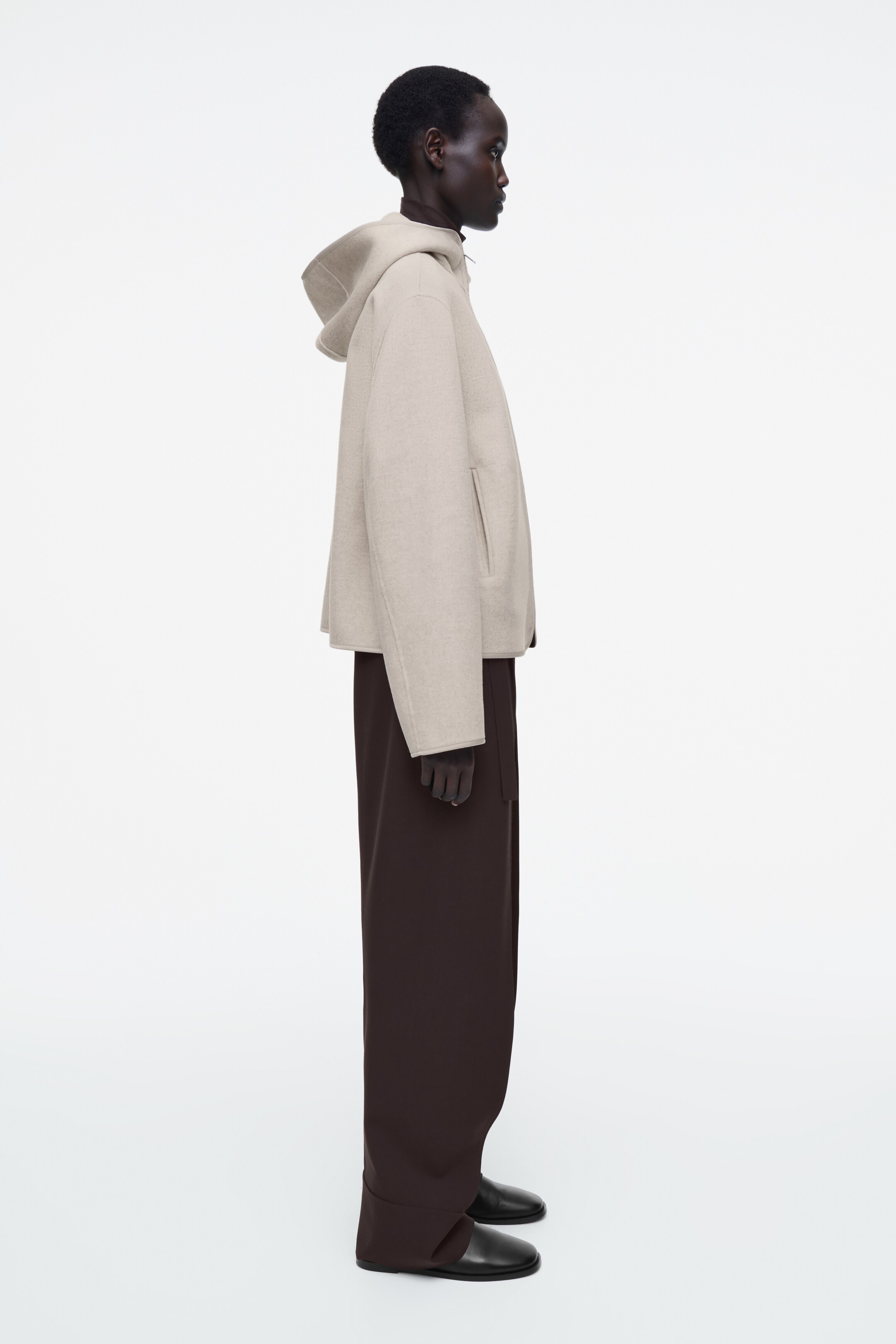 Agrandir l'image: VESTE À CAPUCHE EN LAINE DOUBLE FACE - BEIGE CLAIR - FEMME | H&M CH 6