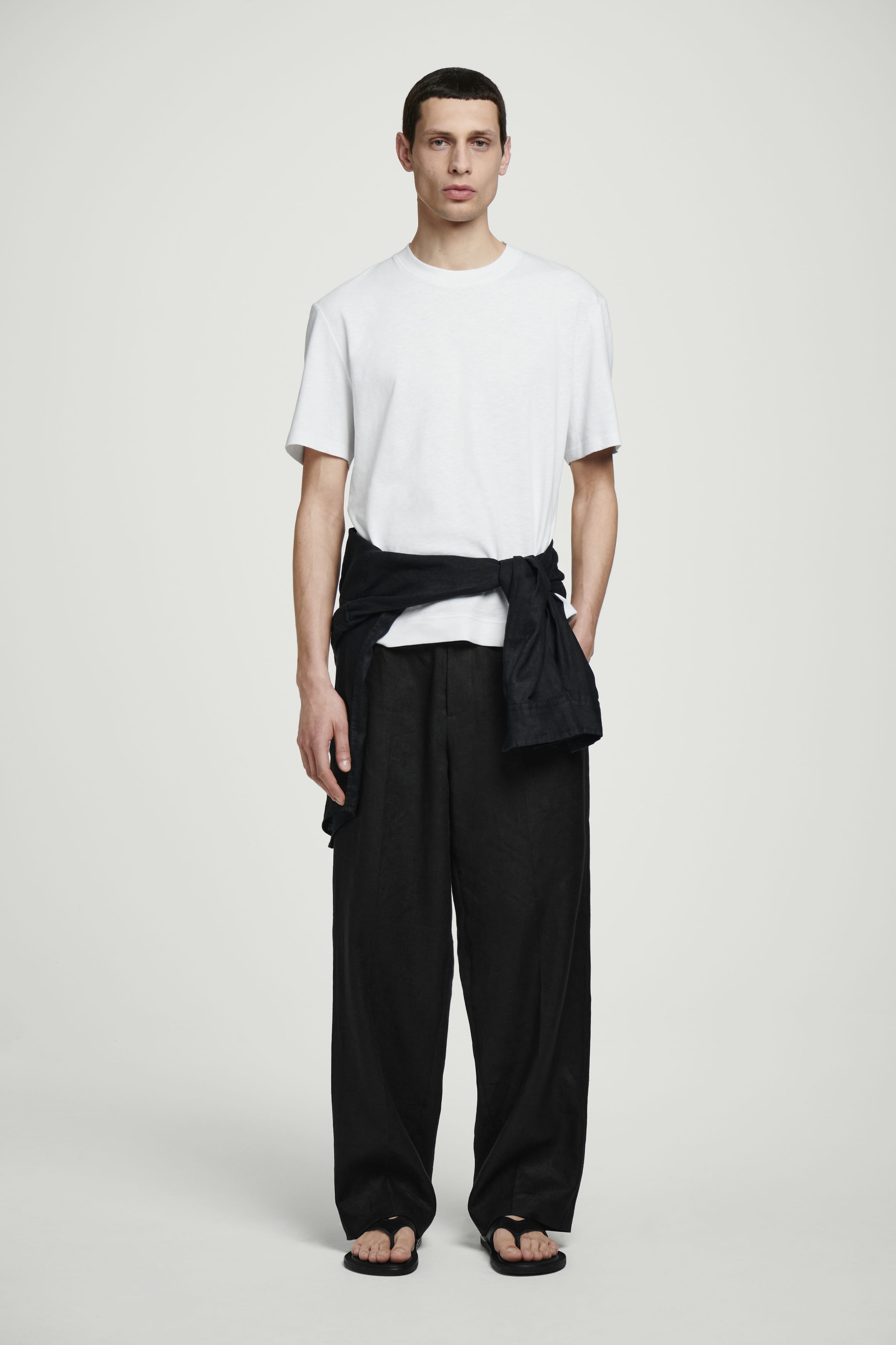 RELAXED SLUBBED COTTON-LINEN T-SHIRT
