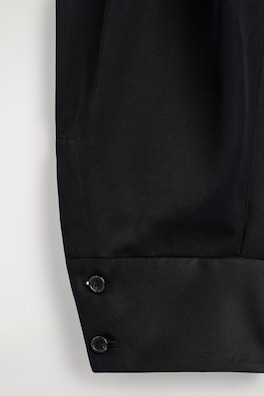 PLEATED TWILL BALLOON TROUSERS — BLACK 6