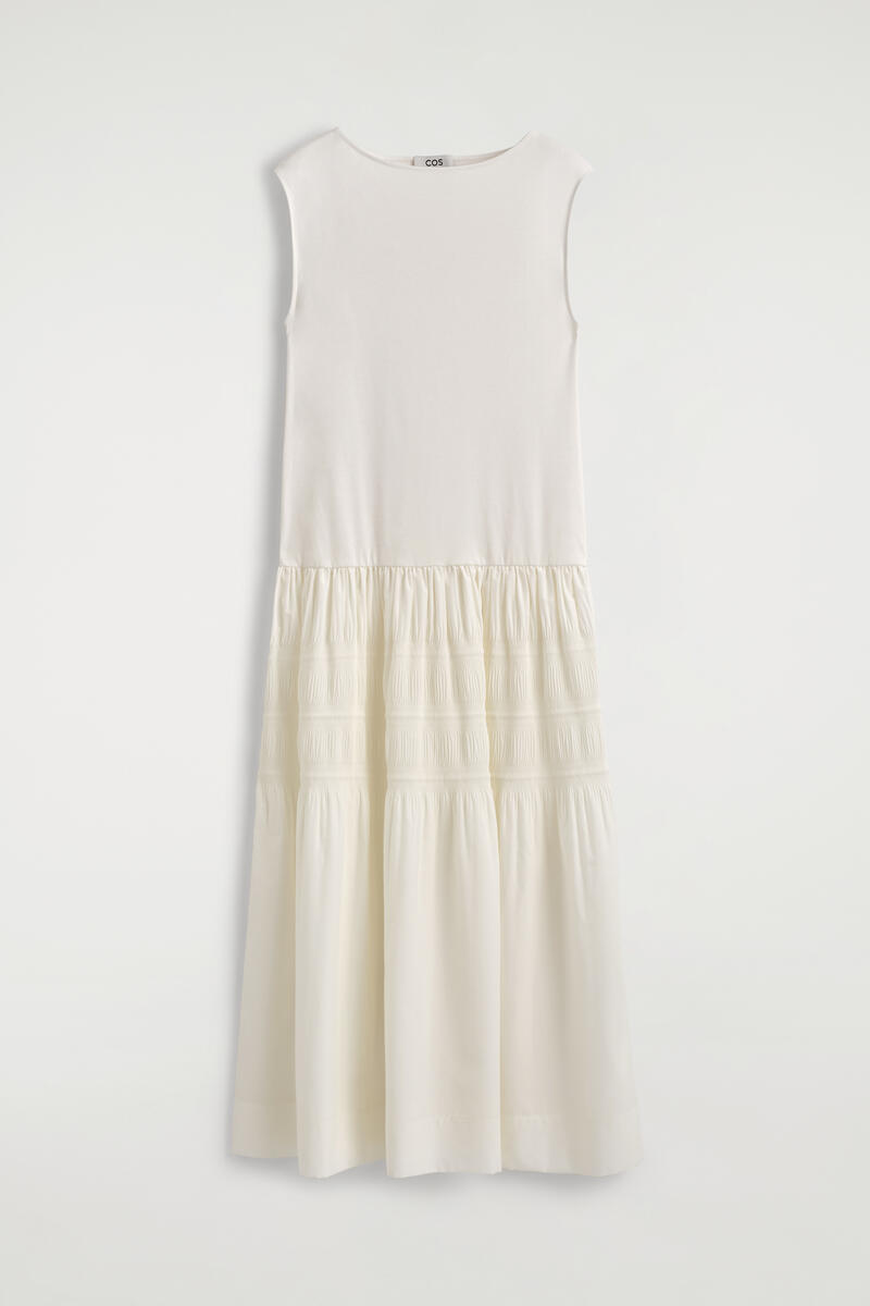 Tiered Gathered Midi Dress