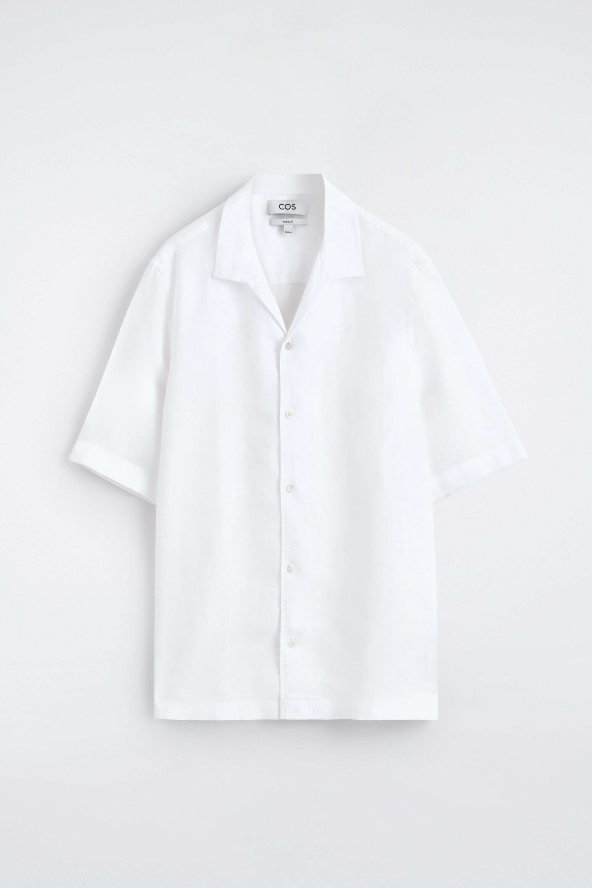 CAMP-COLLAR SHORT-SLEEVED LINEN SHIRT - WHITE | COS GB