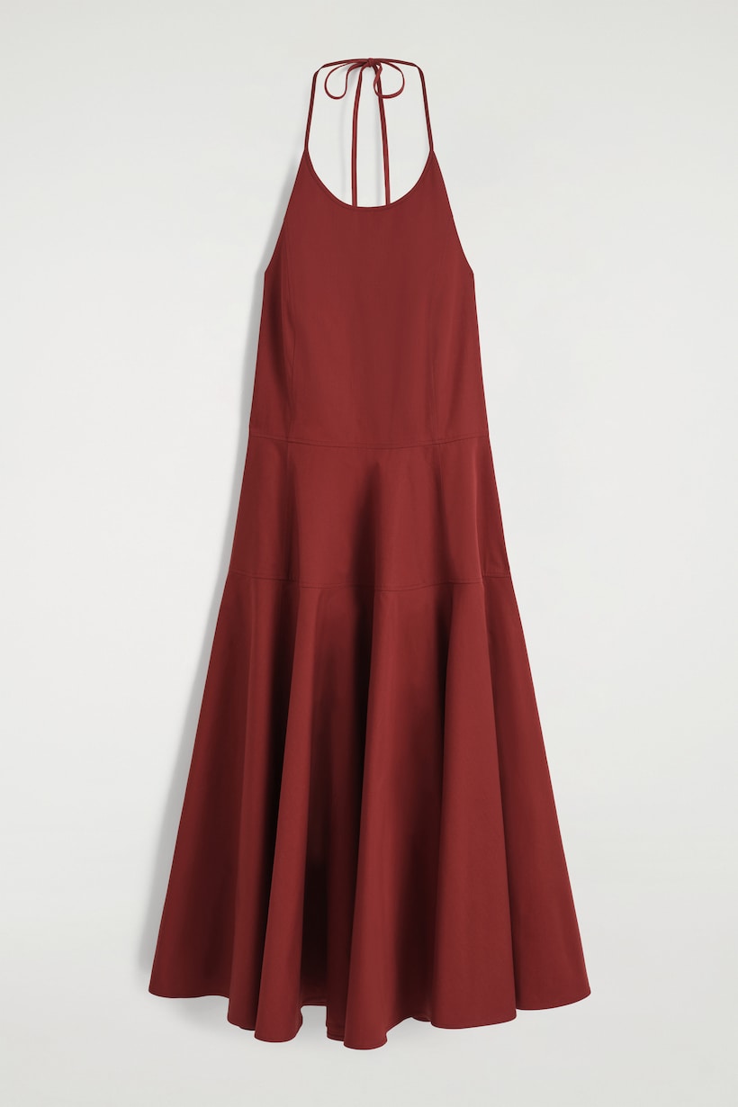halter neck dress necklace Priscilla Halter Keyhole Mini Dress | Tie-Up Halter Mini Dress