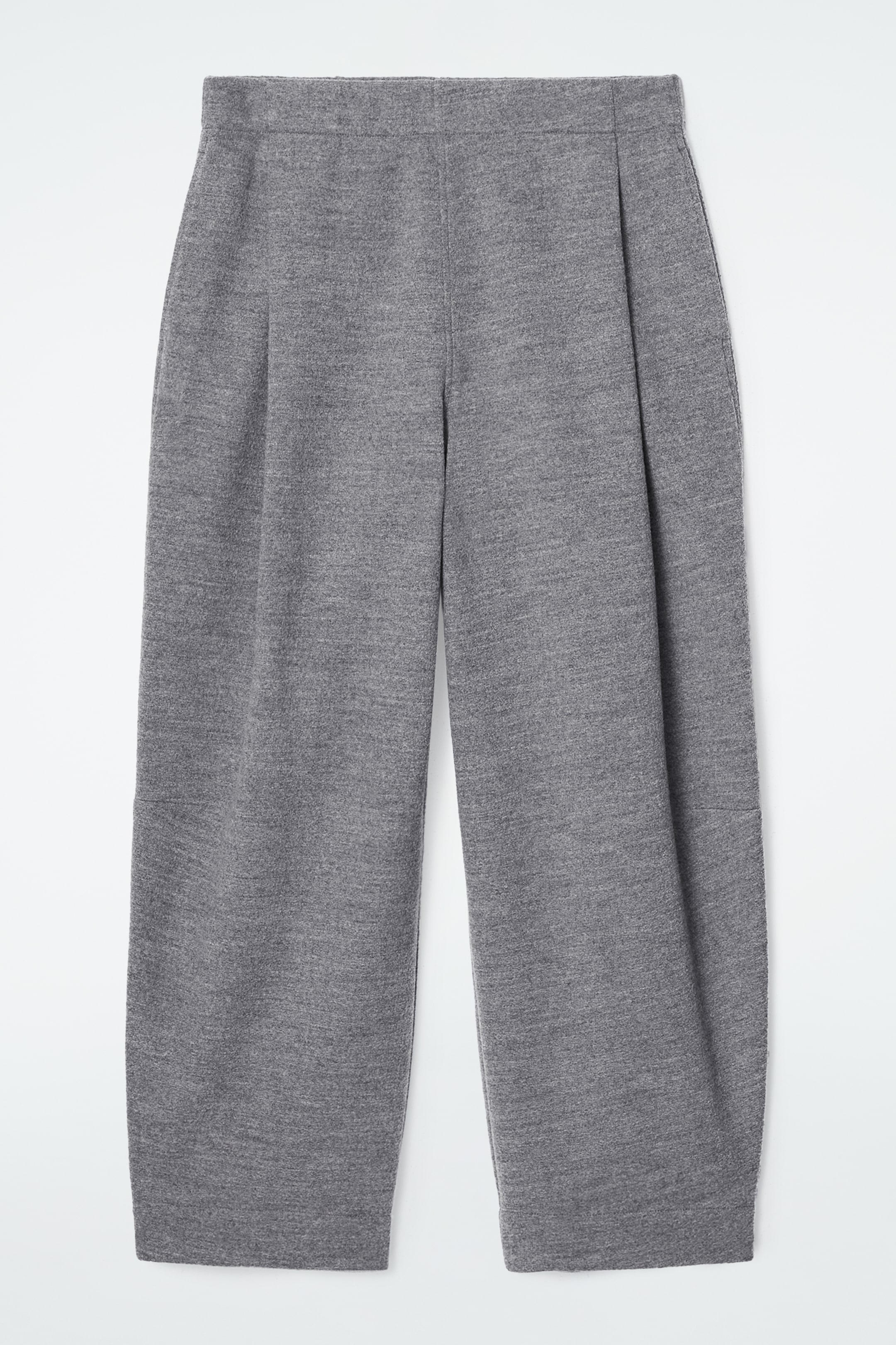 View larger image: BOILED-WOOL BARREL-LEG TROUSERS - GREY MÉLANGE - Ladies | H&M GB 5