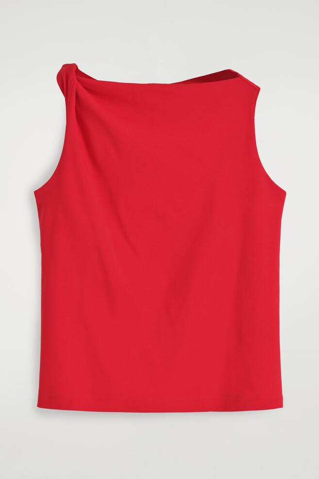 OBERTEIL AUS BAUMWOLLE MIT TWIST-DETAIL - Rot/NAVY/WEISS - 1