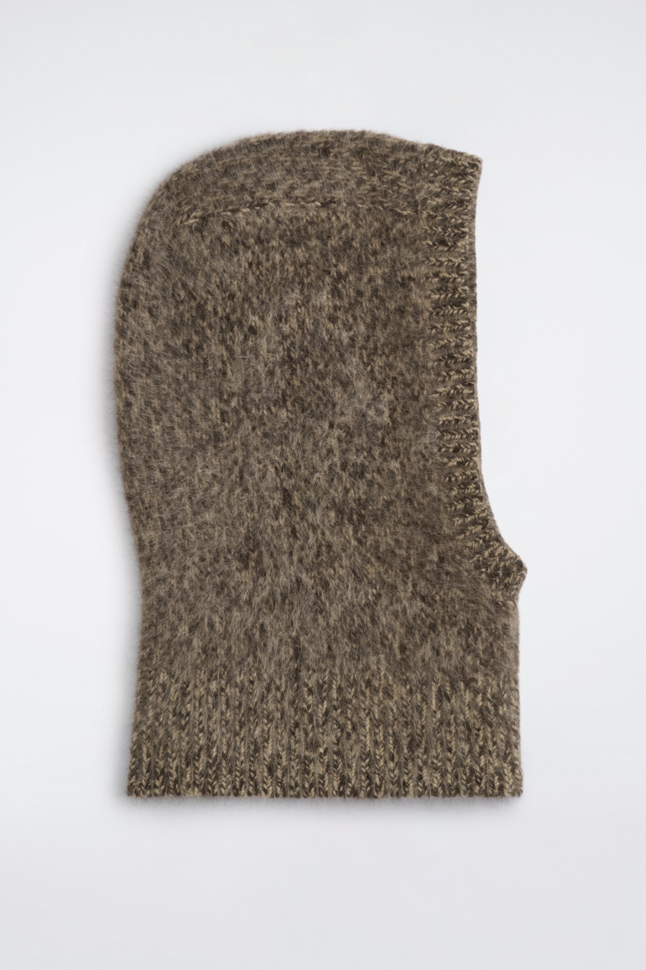 BRUSHED PURE CASHMERE BALACLAVA — MOCHA MÉLANGE